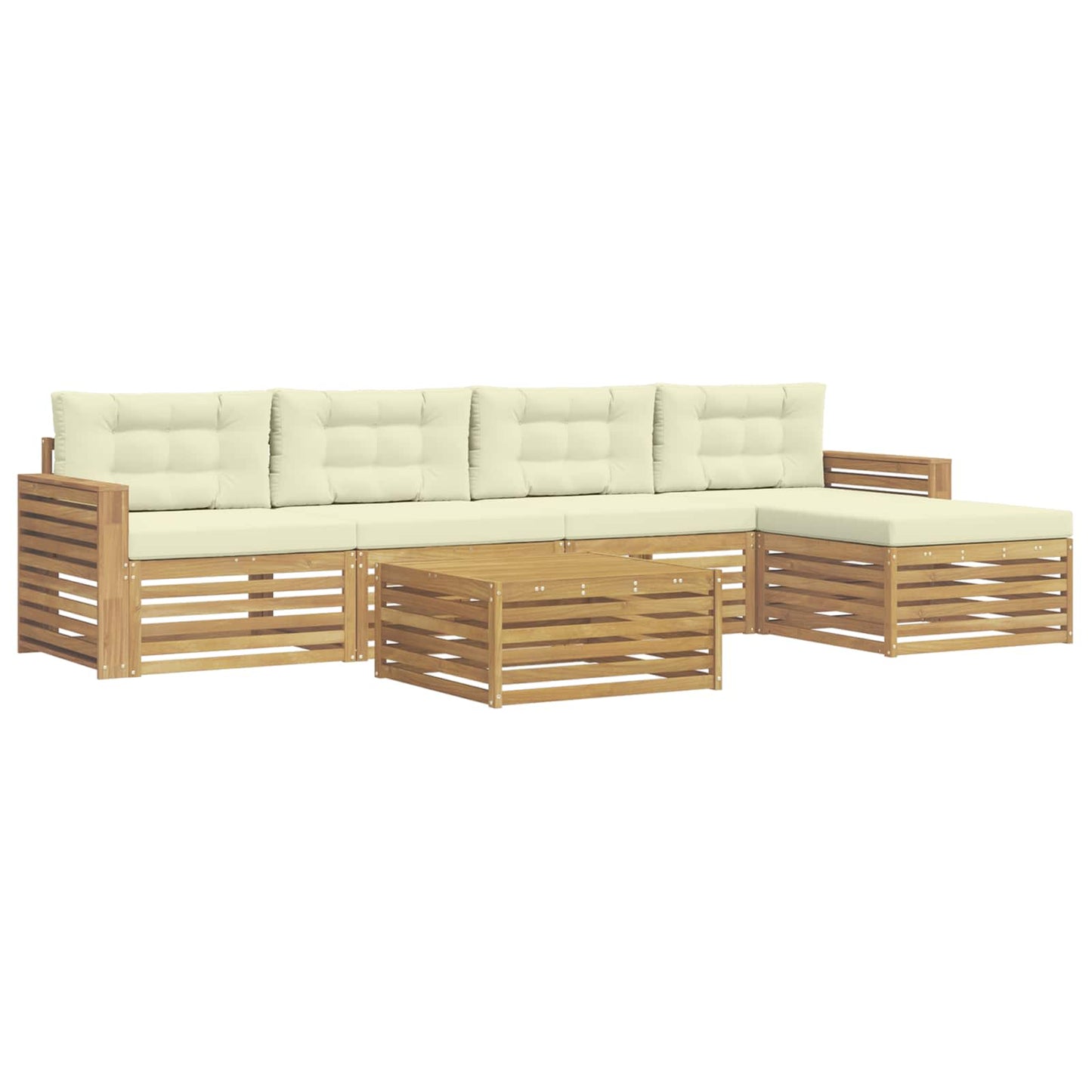 Buiten bankenset 6 pcs Wit en crèmekleurig 79 x 79 x 37 cm