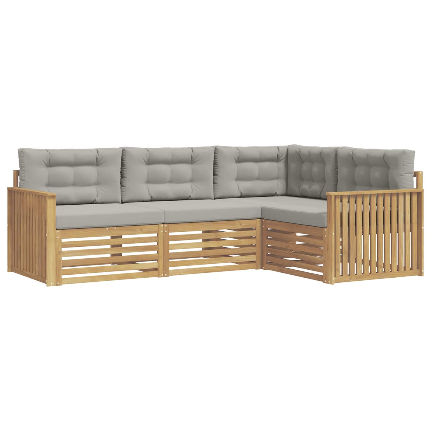 Buiten bankenset 4 pcs Wit en Lichtgrijs 247,5 x 168,5 x 73 cm