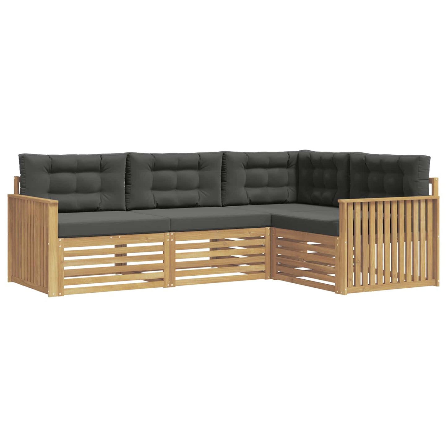 Buiten bankenset 4 pcs Wit en antracietkleurig