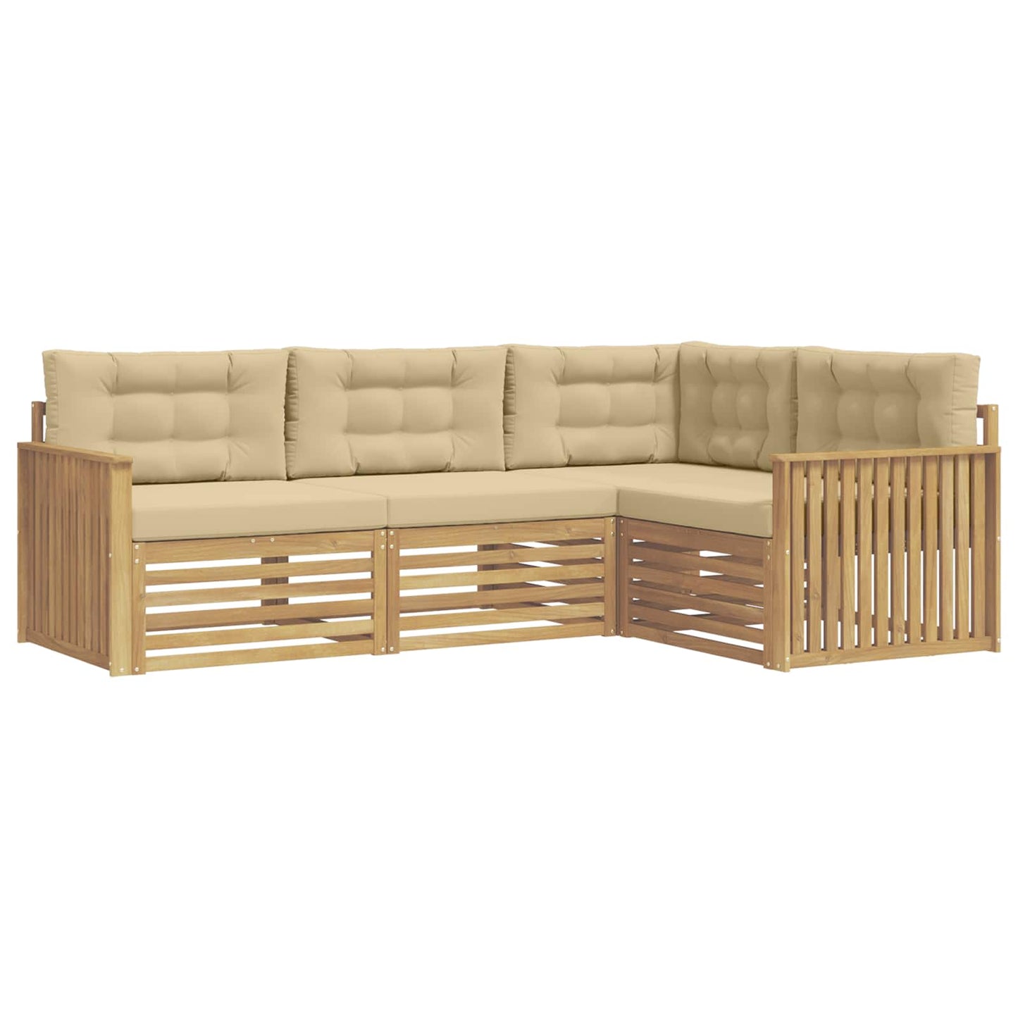 Buiten bankenset 4 pcs Wit en Beige 247,5 x 168,5 x 73 cm