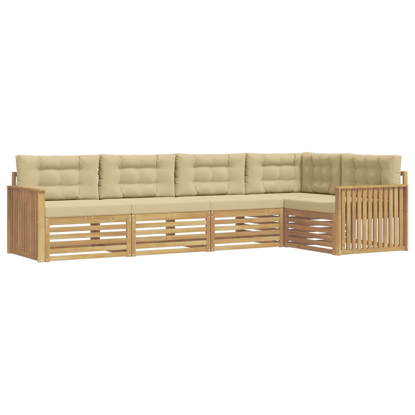 Buiten bankenset 5 pcs Wit en Beige 327 x 168,5 x 73 cm