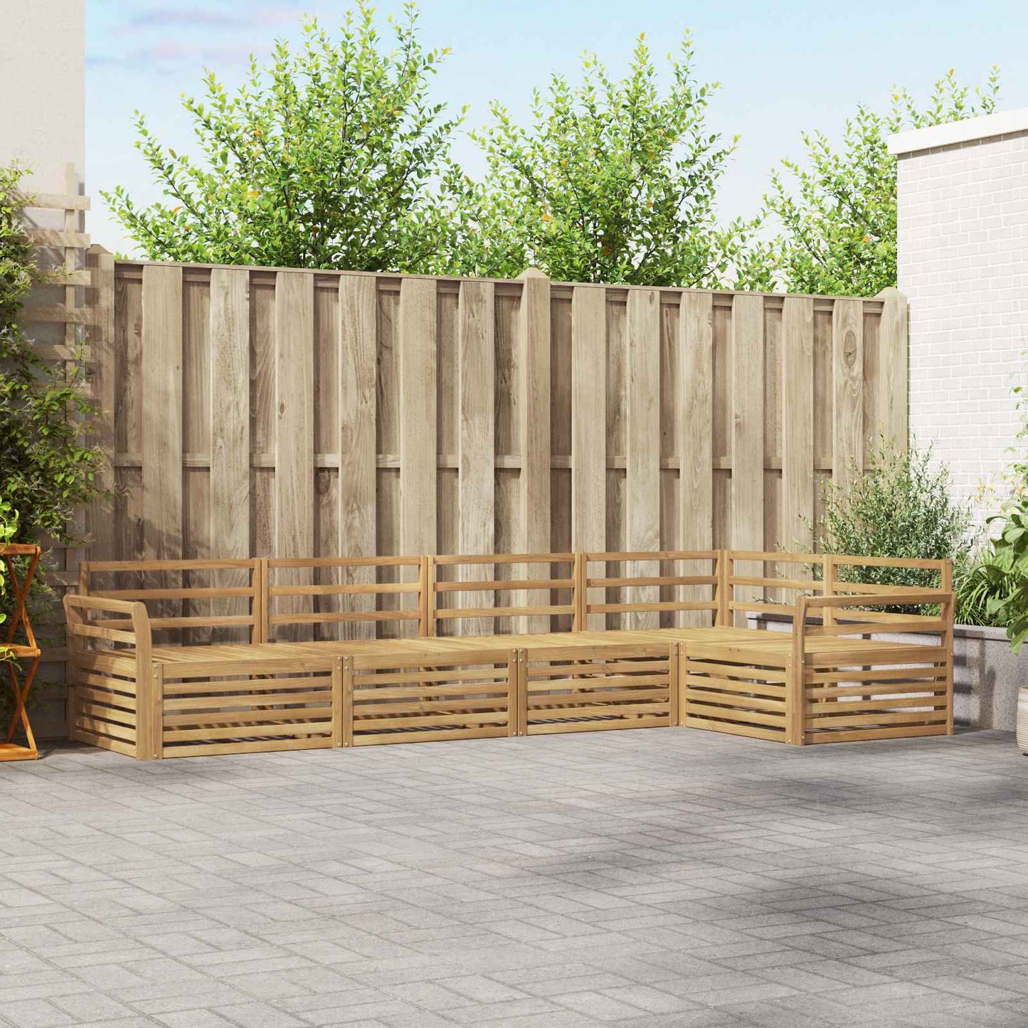 Buiten bankenset 5 pcs Wit 329 x 170,5 x 73 cm