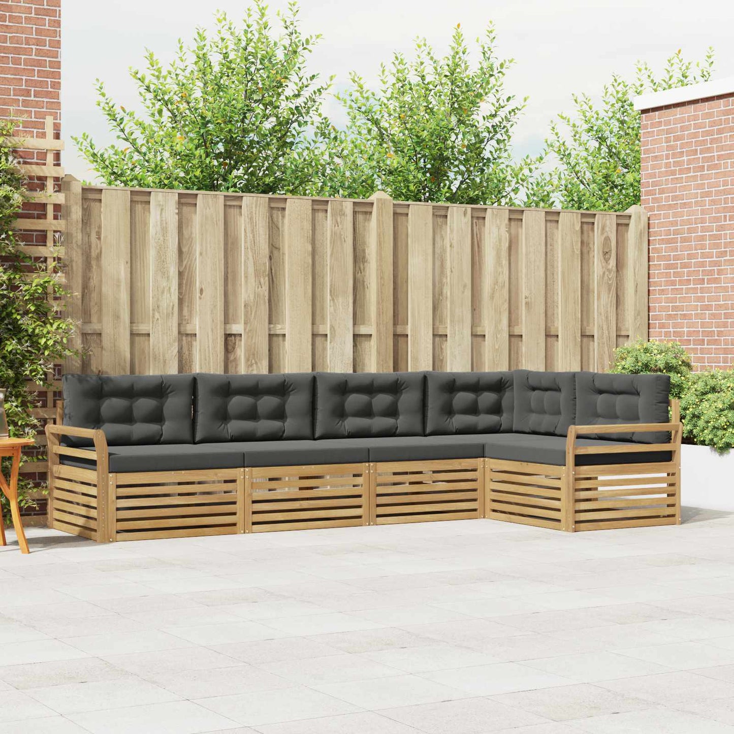 Buiten bankenset 5 pcs Wit en antracietkleurig