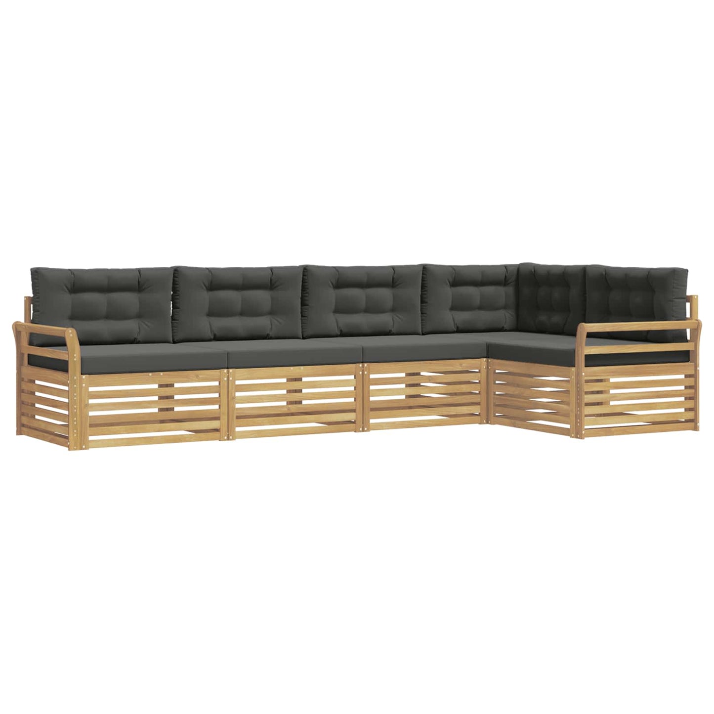Buiten bankenset 5 pcs Wit en antracietkleurig