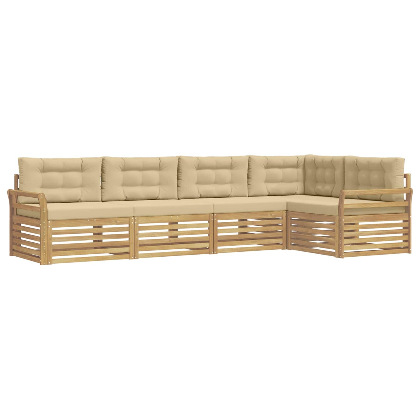 Buiten bankenset 5 pcs Wit en Beige 329 x 170,5 x 73 cm
