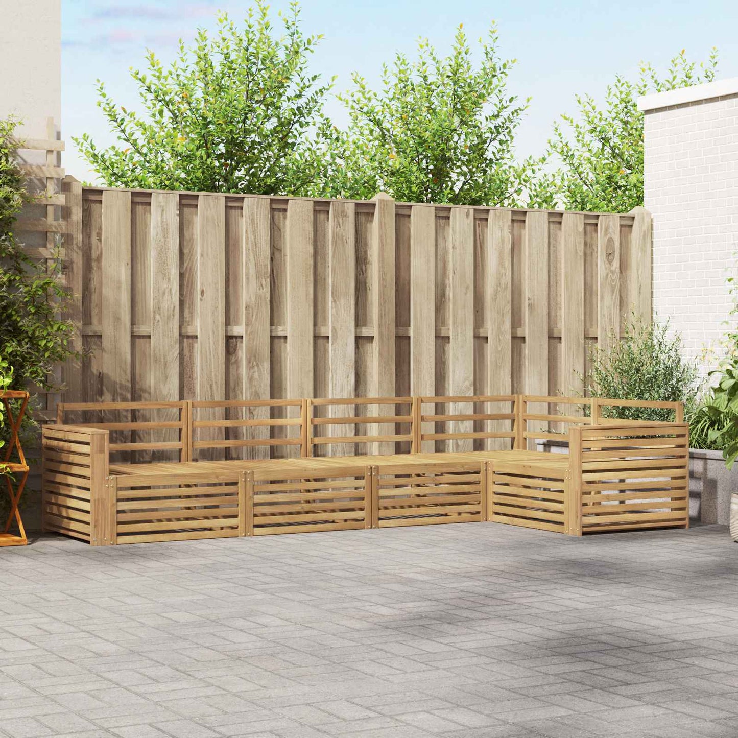 Buiten bankenset 5 pcs Wit 331 x 172,5 x 73 cm