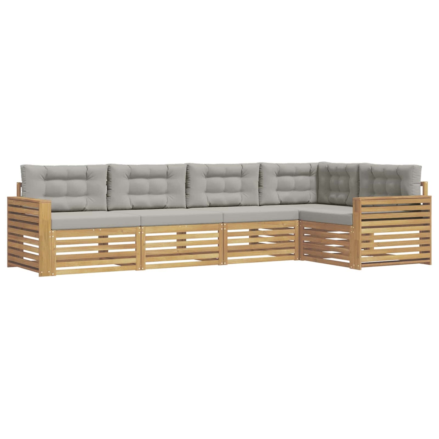 Buiten bankenset 5 pcs Wit en Lichtgrijs 331 x 172,5 x 73 cm