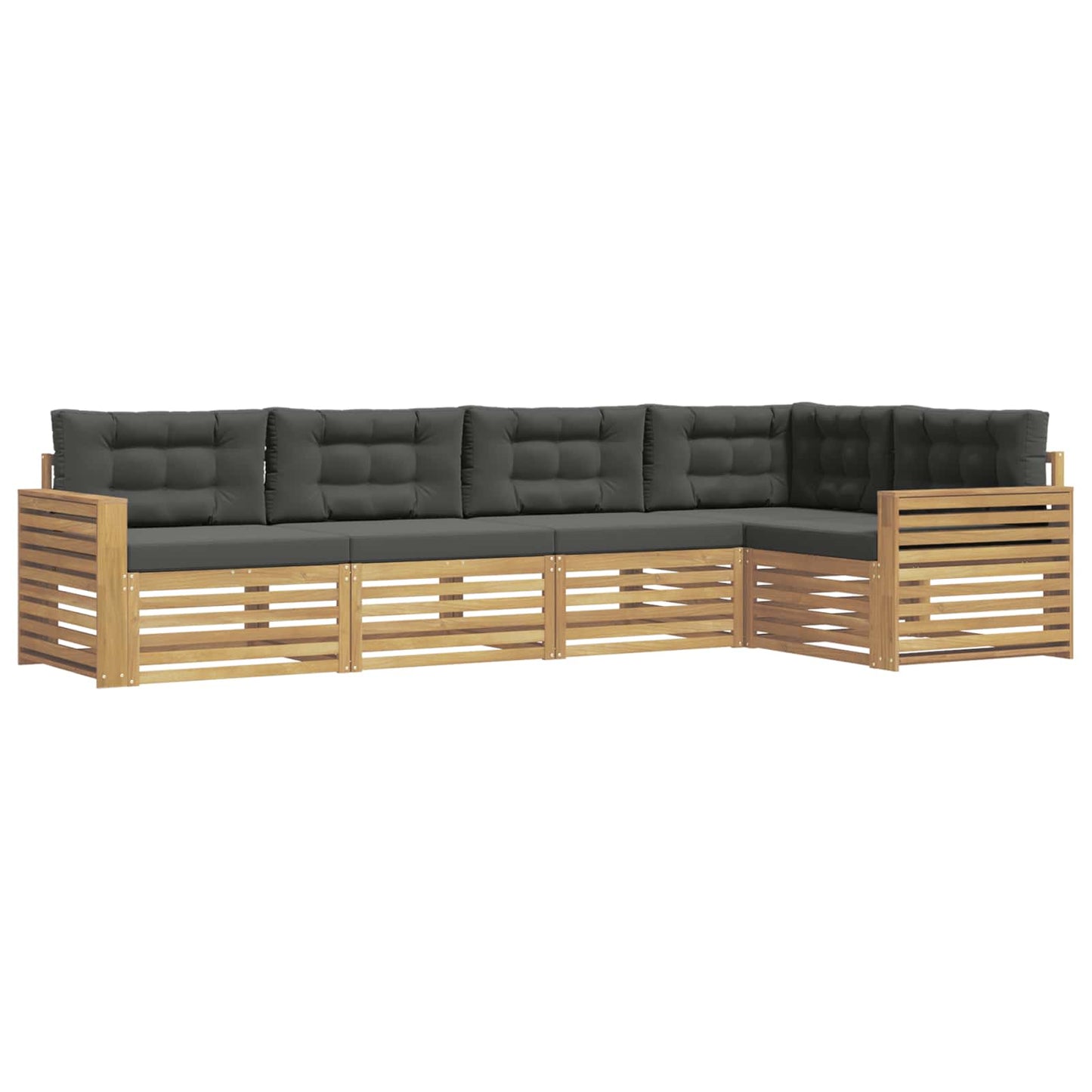 Buiten bankenset 5 pcs Wit en antracietkleurig