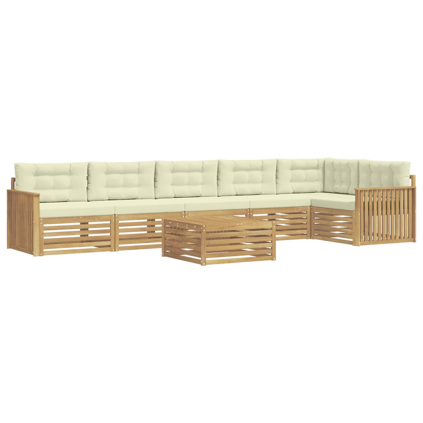 Buiten bankenset 7 pcs Wit en crèmekleurig 79 x 79 x 37 cm