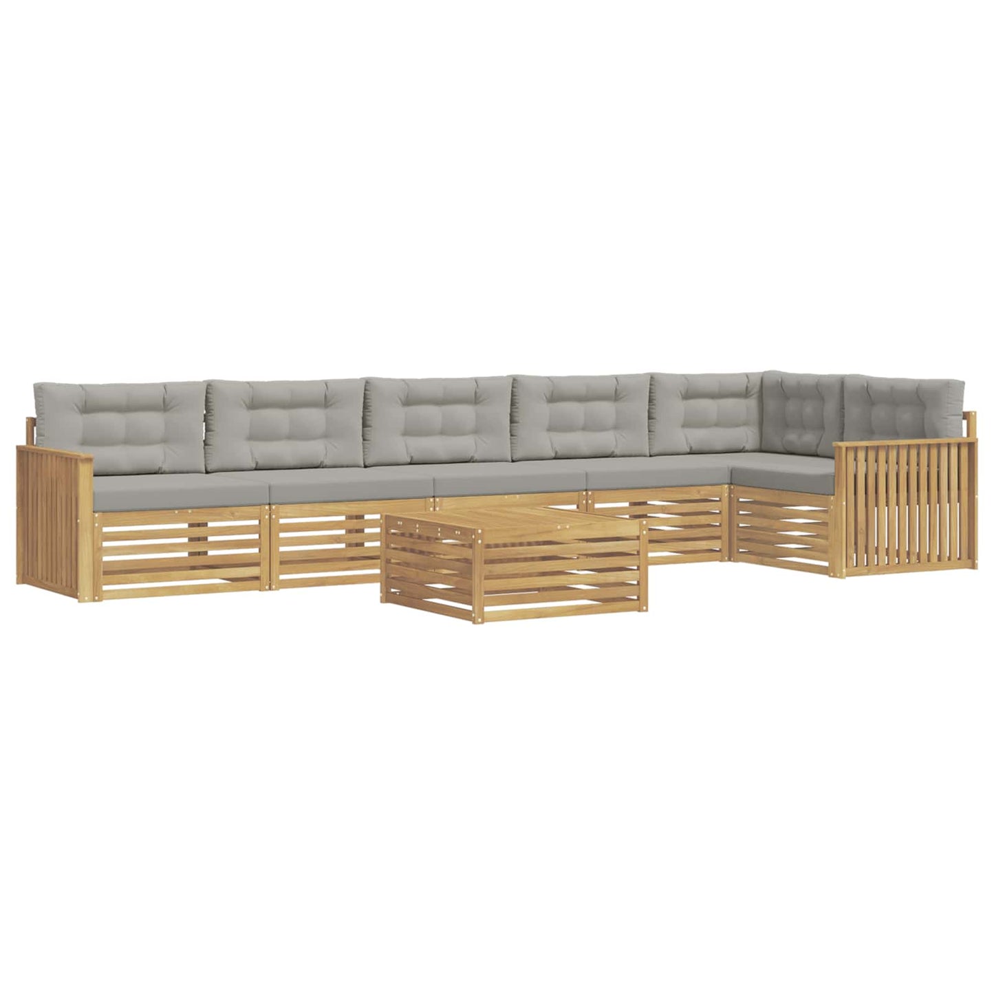 Buiten bankenset 7 pcs Wit en Lichtgrijs 79 x 79 x 37 cm