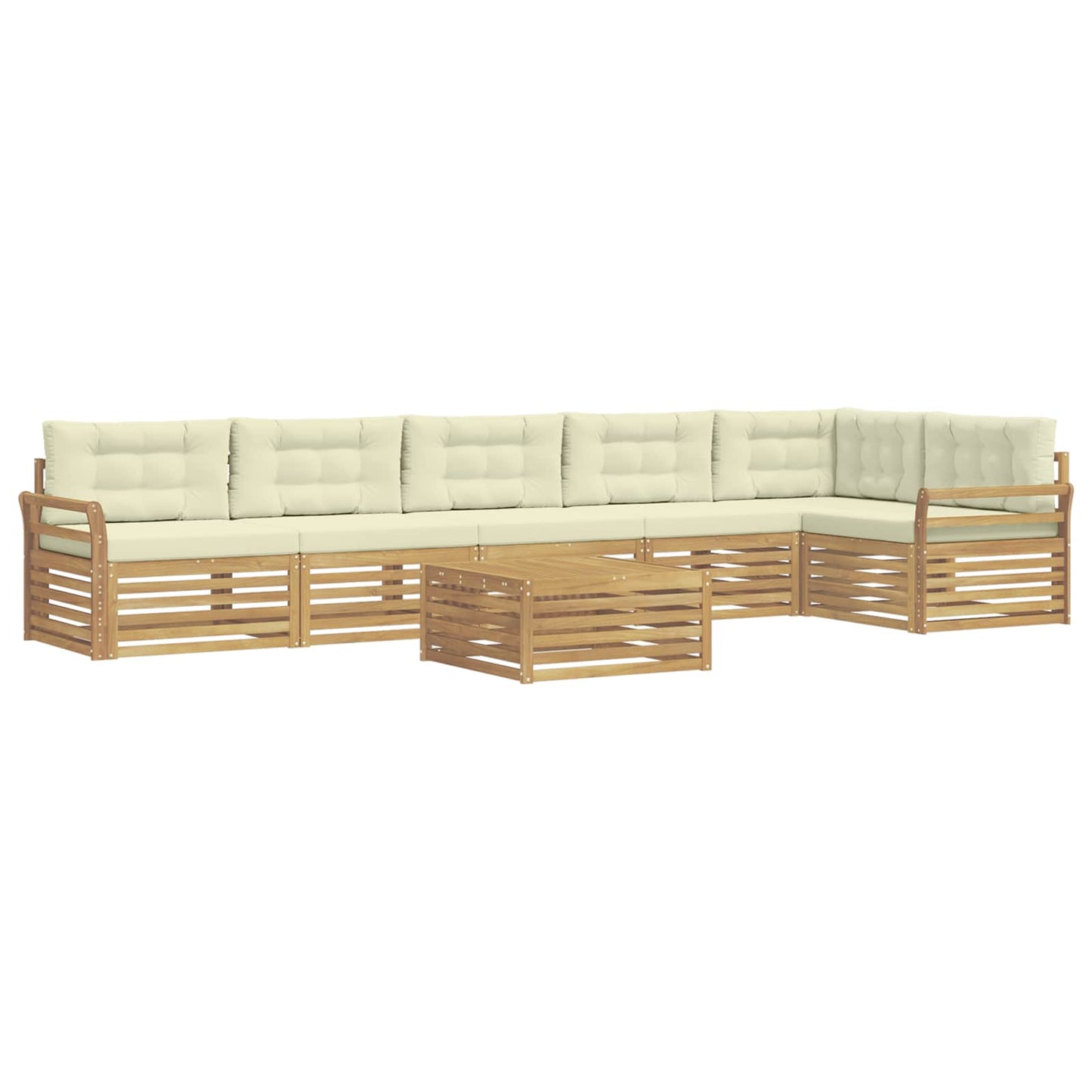 Buiten bankenset 7 pcs Wit en crèmekleurig 79 x 79 x 37 cm