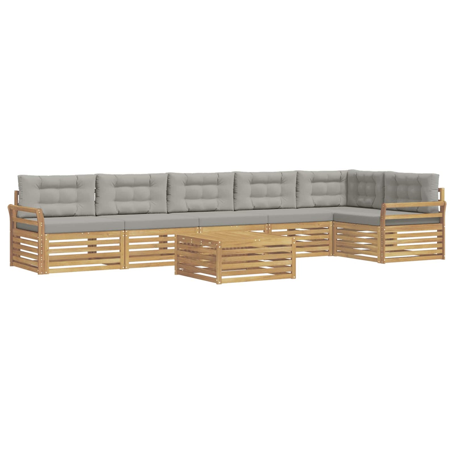 Buiten bankenset 7 pcs Wit en Lichtgrijs 79 x 79 x 37 cm