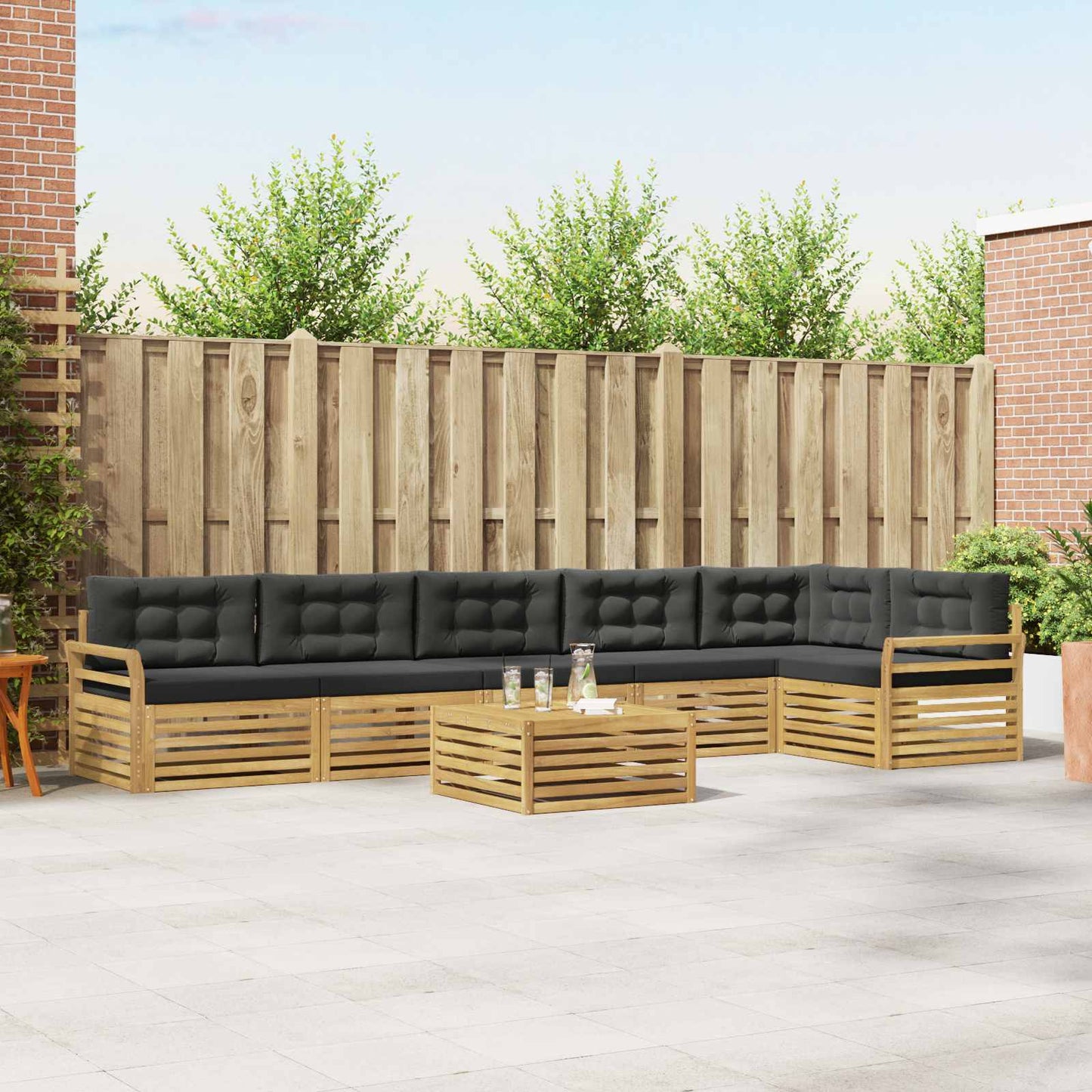 Buiten bankenset 7 pcs Wit en antracietkleurig 79 x 79 x 37 cm