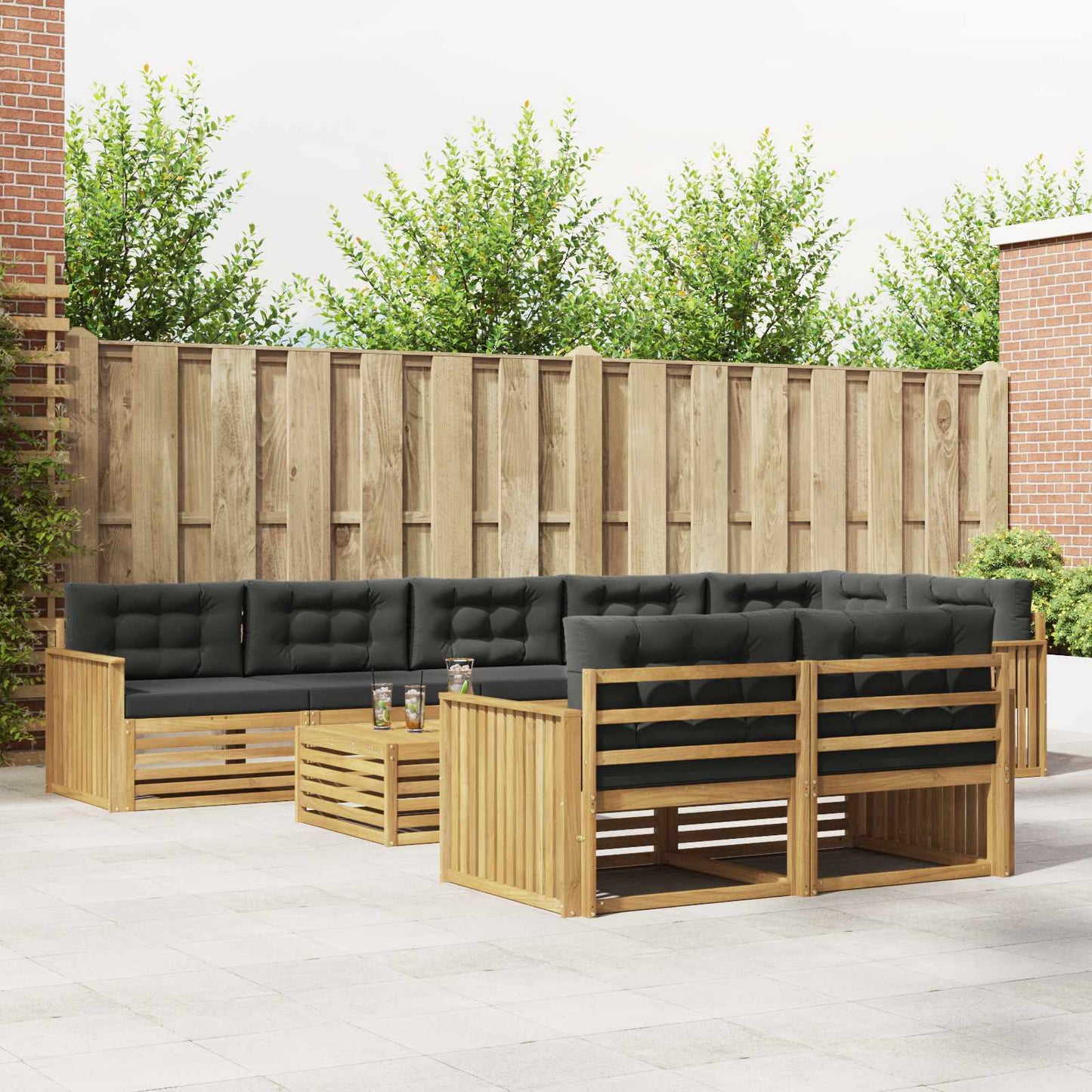 Buiten bankenset 9 pcs Wit en antracietkleurig 79 x 79 x 37 cm