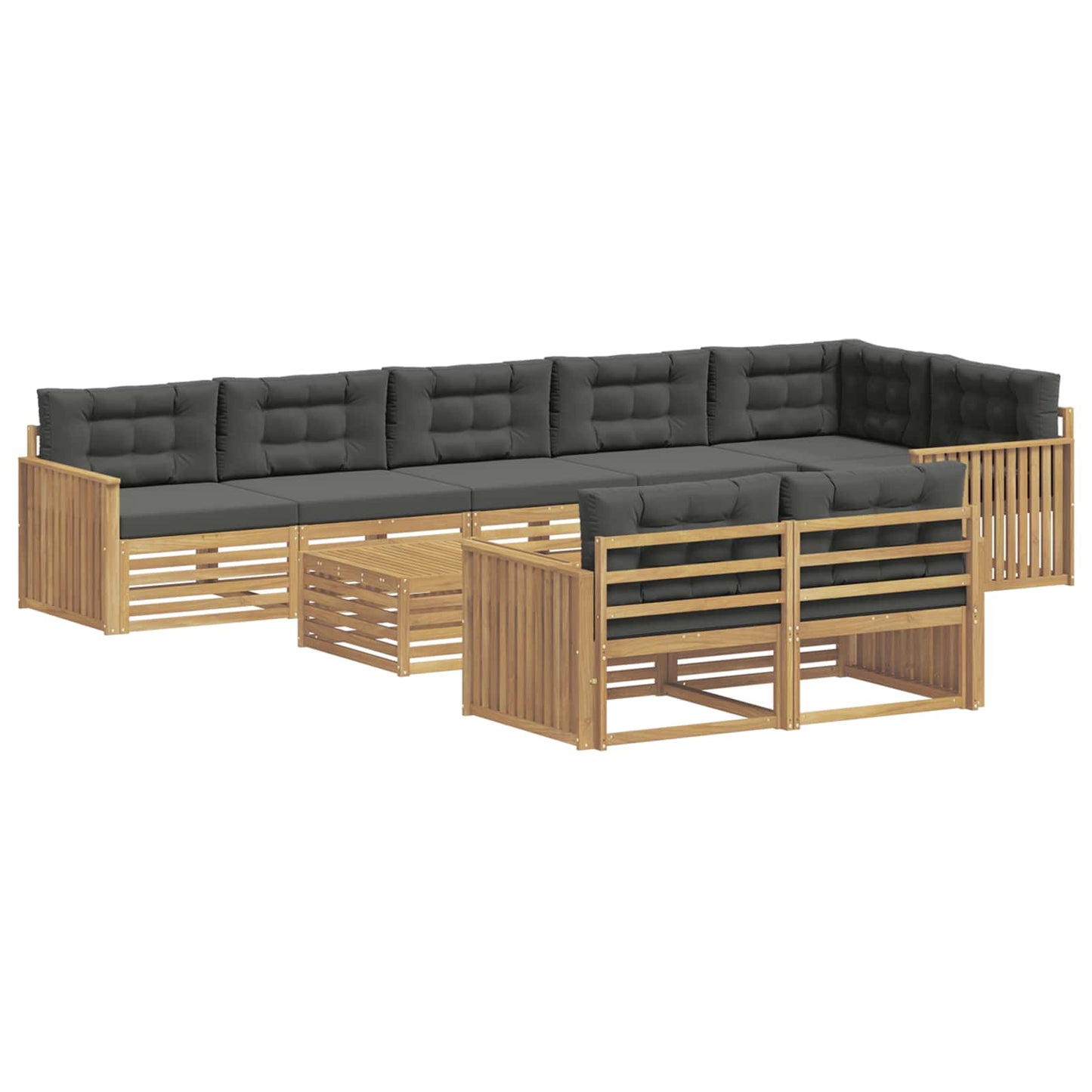 Buiten bankenset 9 pcs Wit en antracietkleurig 79 x 79 x 37 cm