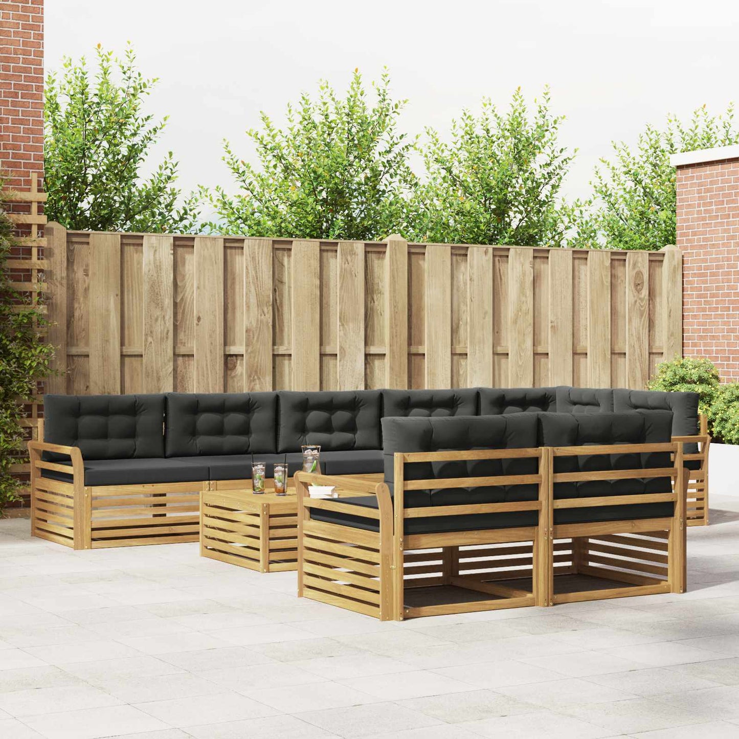 Buiten bankenset 9 pcs Wit en antracietkleurig 79 x 79 x 37 cm