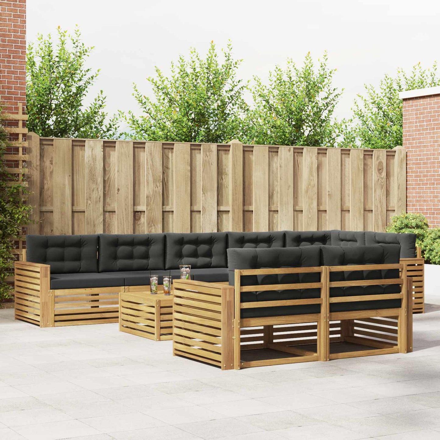 Buiten bankenset 9 pcs Wit en antracietkleurig 79 x 79 x 37 cm