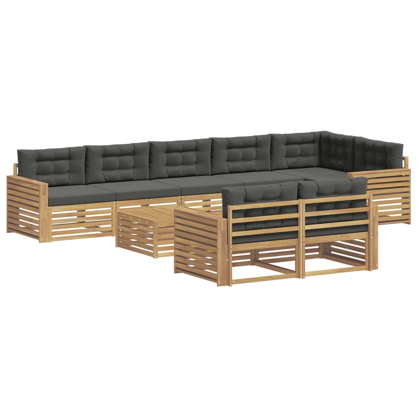 Buiten bankenset 9 pcs Wit en antracietkleurig 79 x 79 x 37 cm