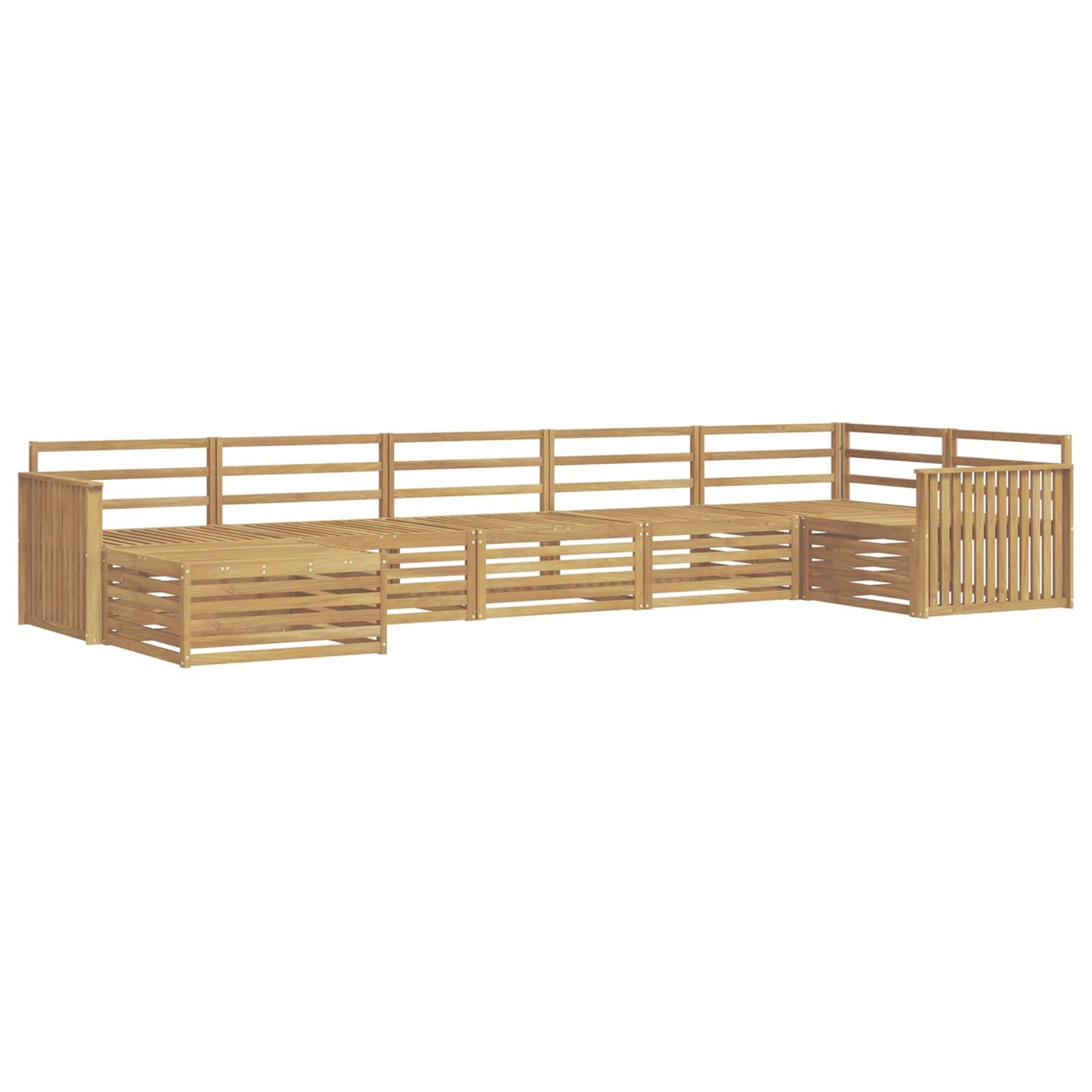 Buiten bankenset 7 pcs Wit Massief Acaciahout