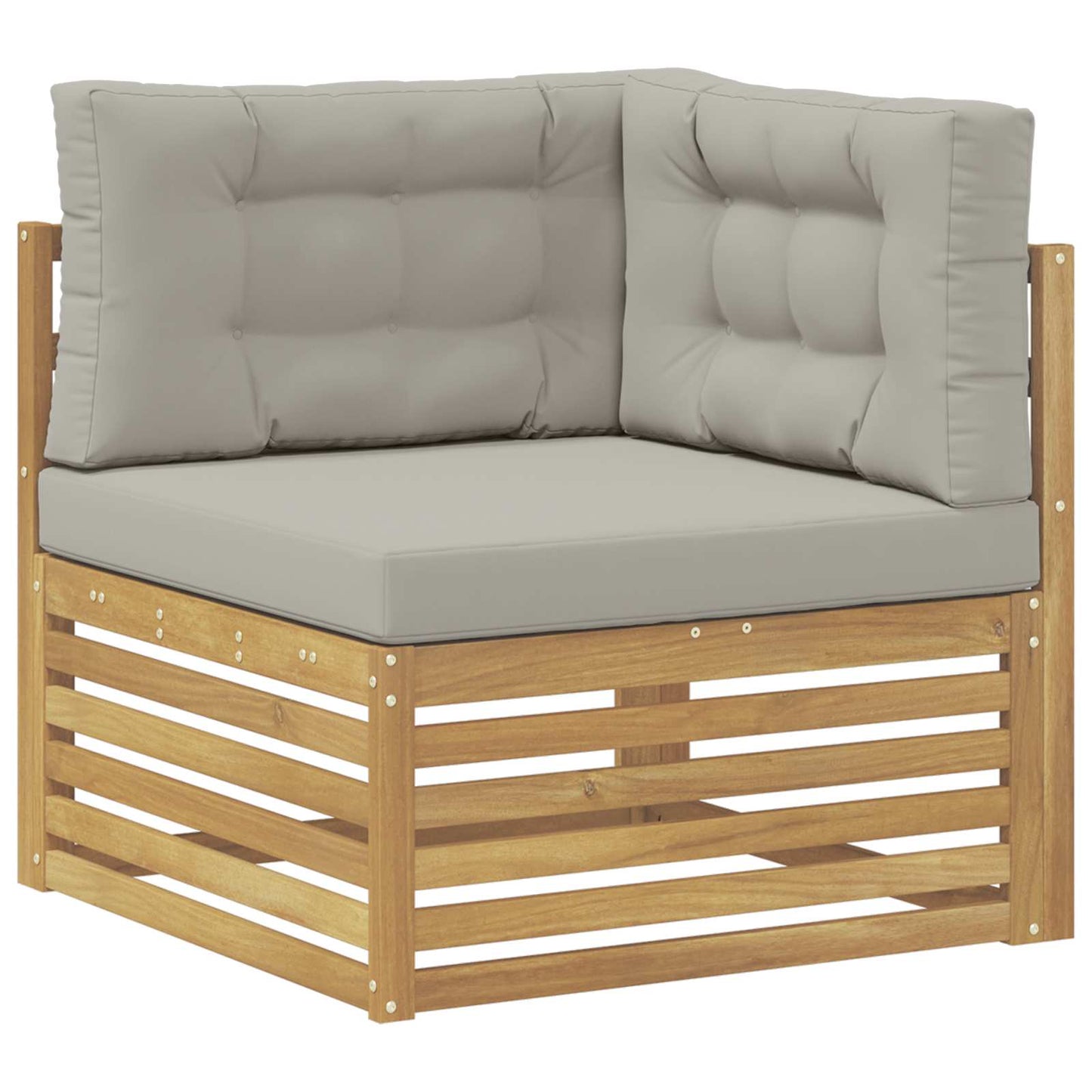 Buiten bankenset met kussen 7 pcs Wit en Lichtgrijs