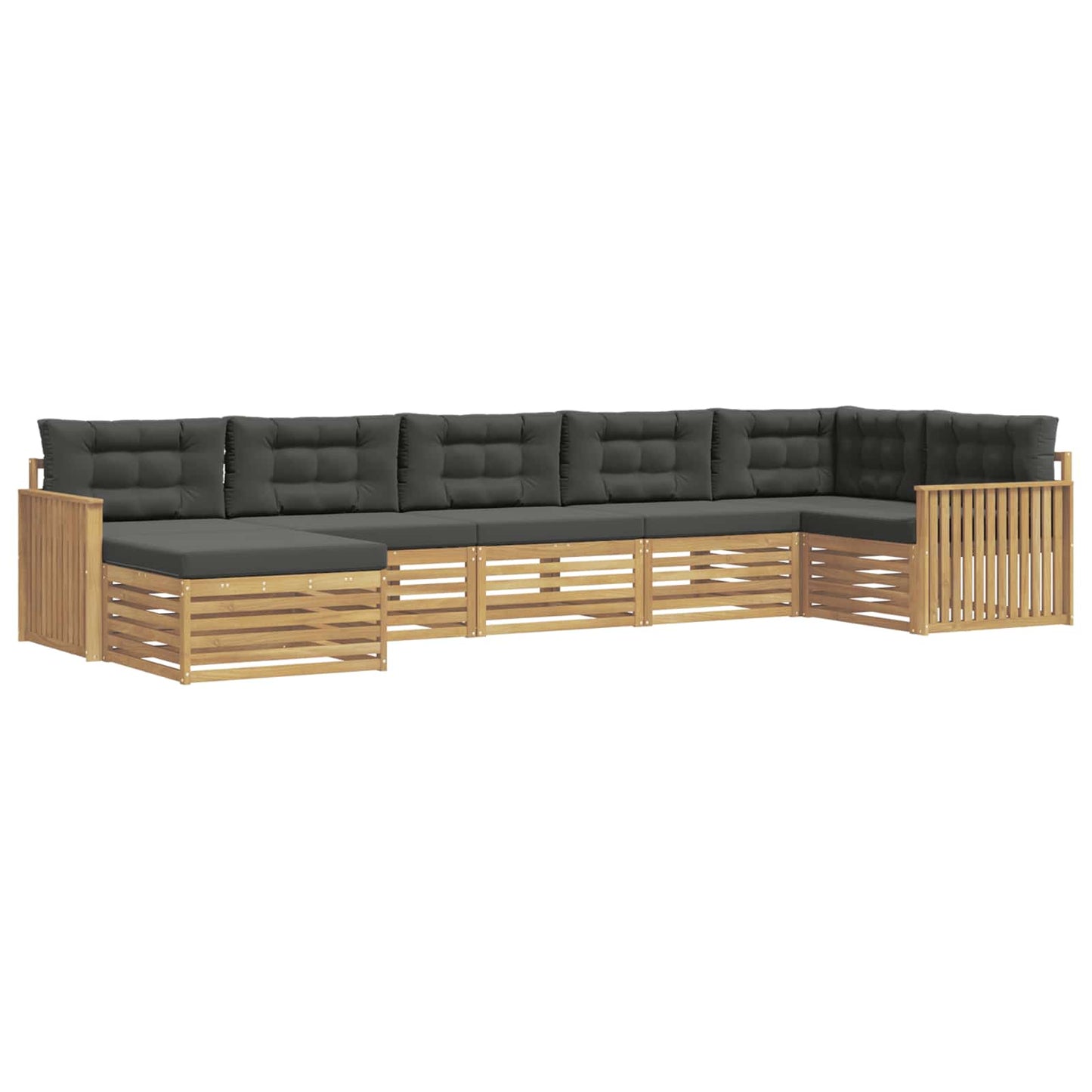 Buiten bankenset met kussen 7 pcs Wit en antracietkleurig
