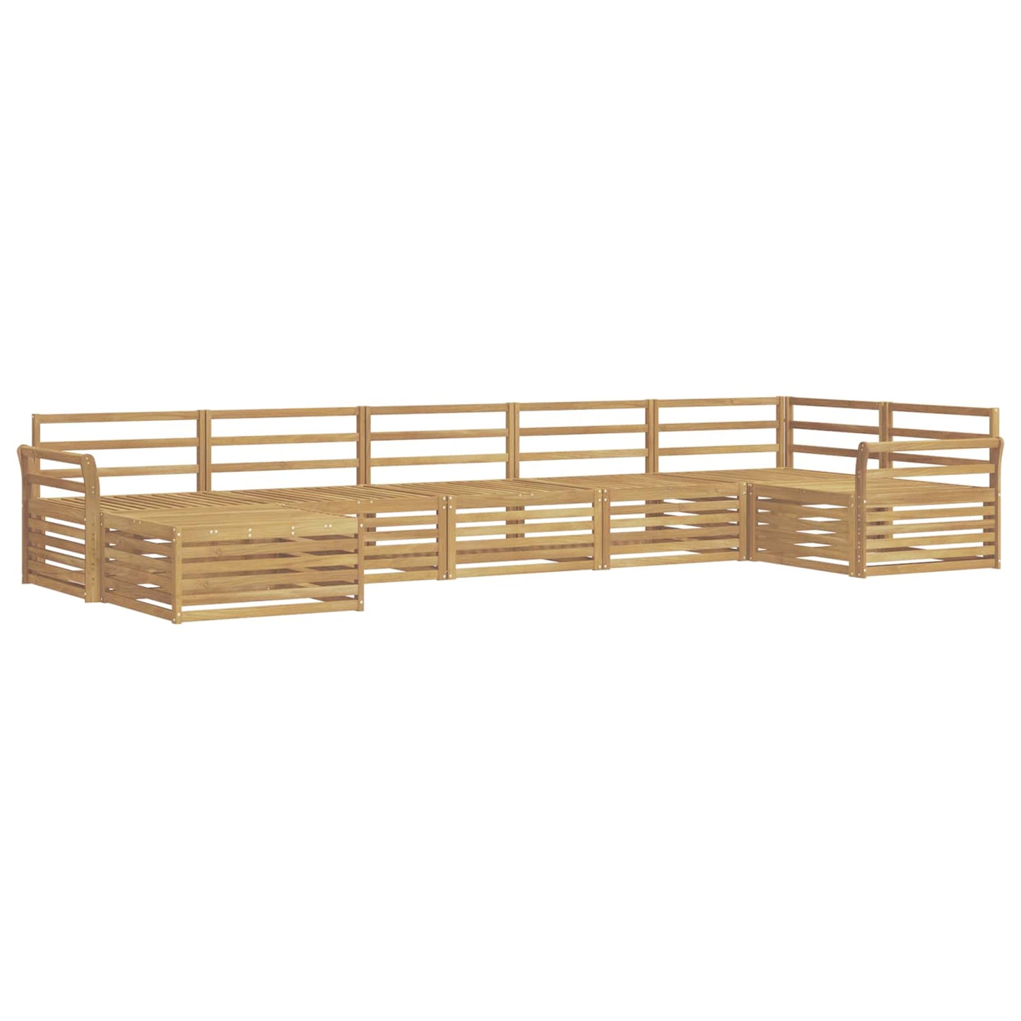 Buiten bankenset 7 pcs Wit Massief Acaciahout