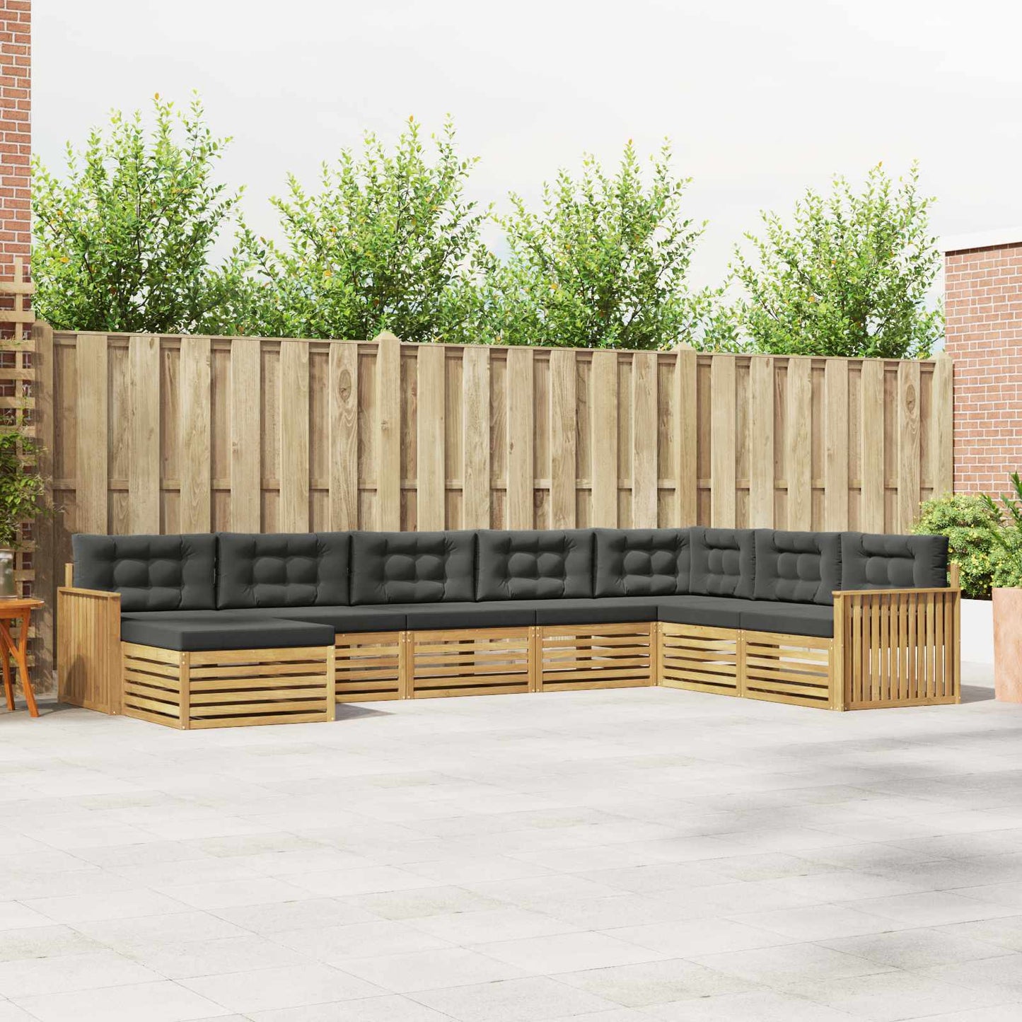 Buiten bankenset 8 pcs Wit en antracietkleurig