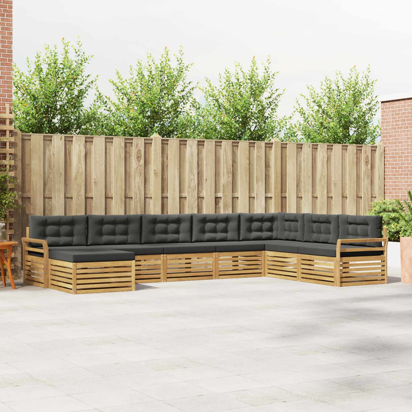 Buiten bankenset 8 pcs Wit en antracietkleurig