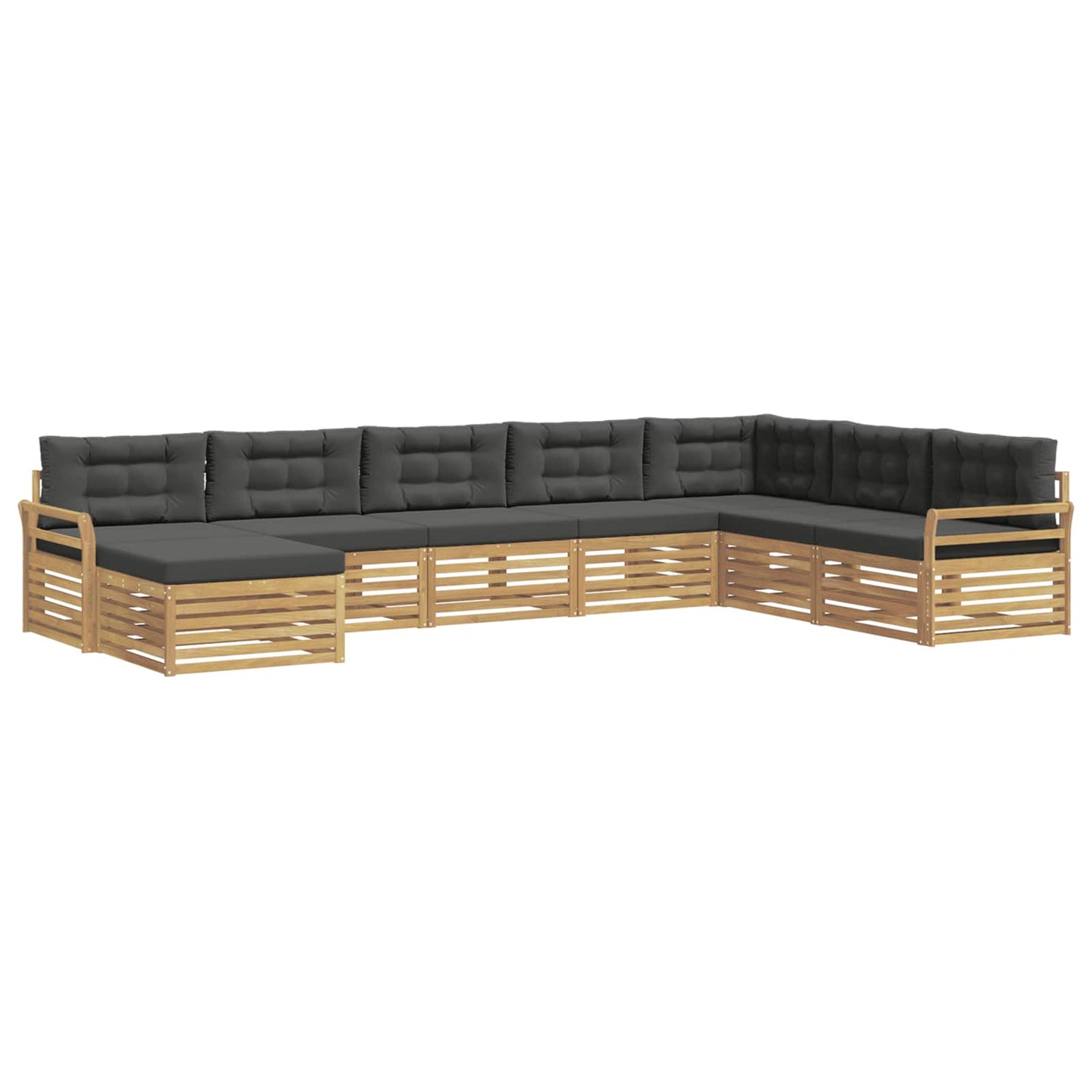 Buiten bankenset 8 pcs Wit en antracietkleurig