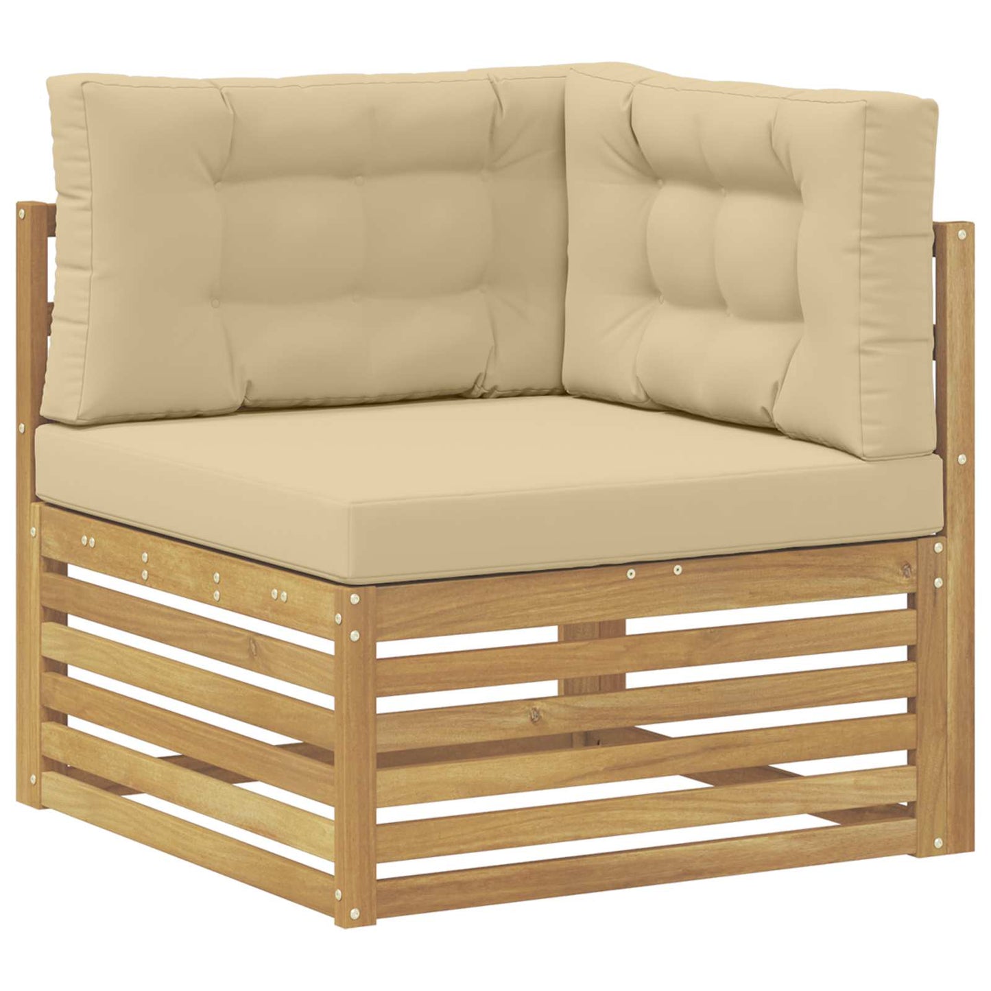 Buiten bankenset 8 pcs Wit en Beige Massief Acaciahout
