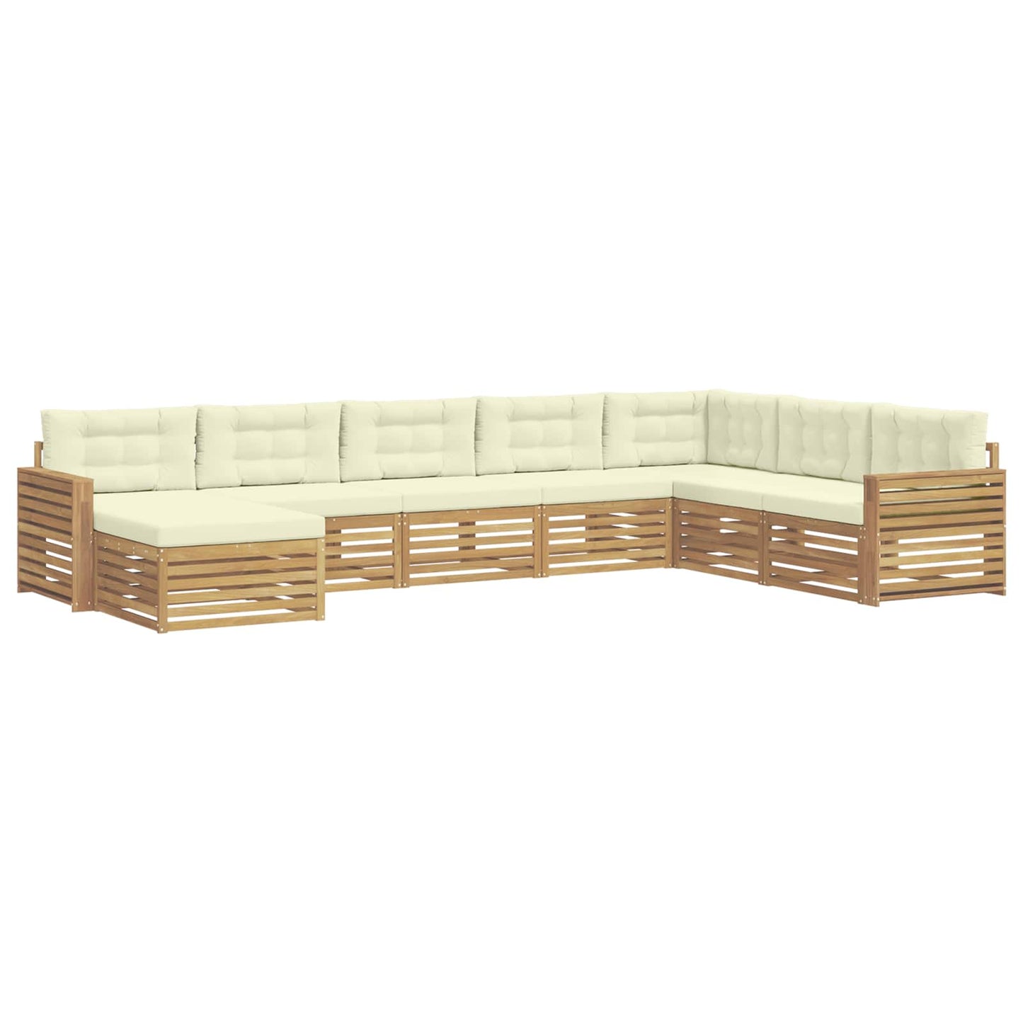 Buiten bankenset 8 pcs Wit en crèmekleurig Massief Acaciahout