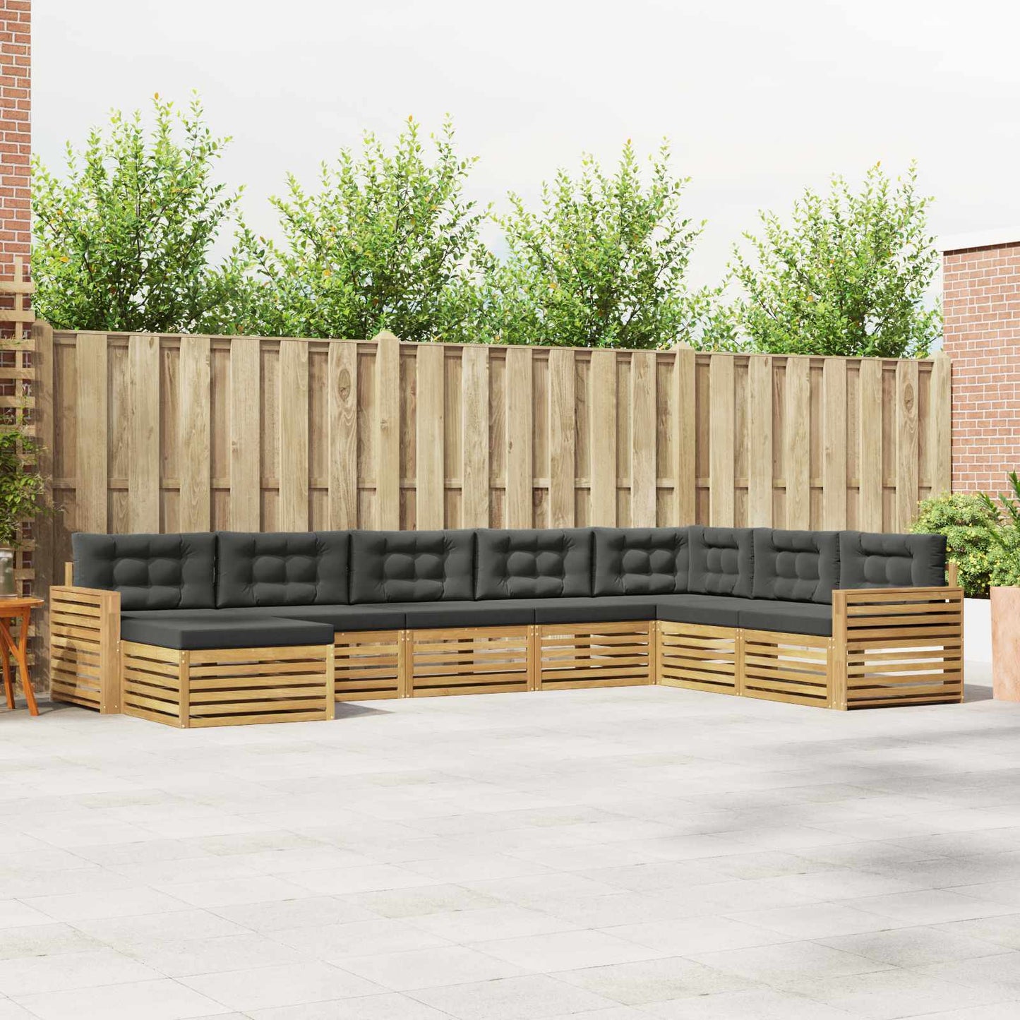 Buiten bankenset 8 pcs Wit en antracietkleurig