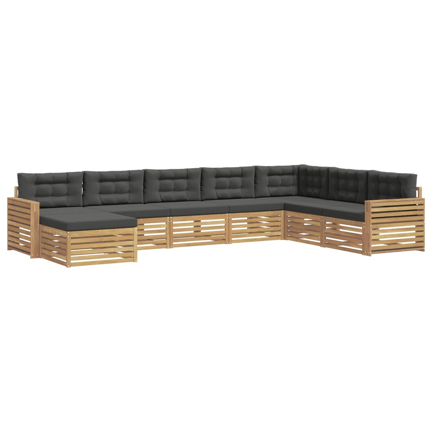 Buiten bankenset 8 pcs Wit en antracietkleurig