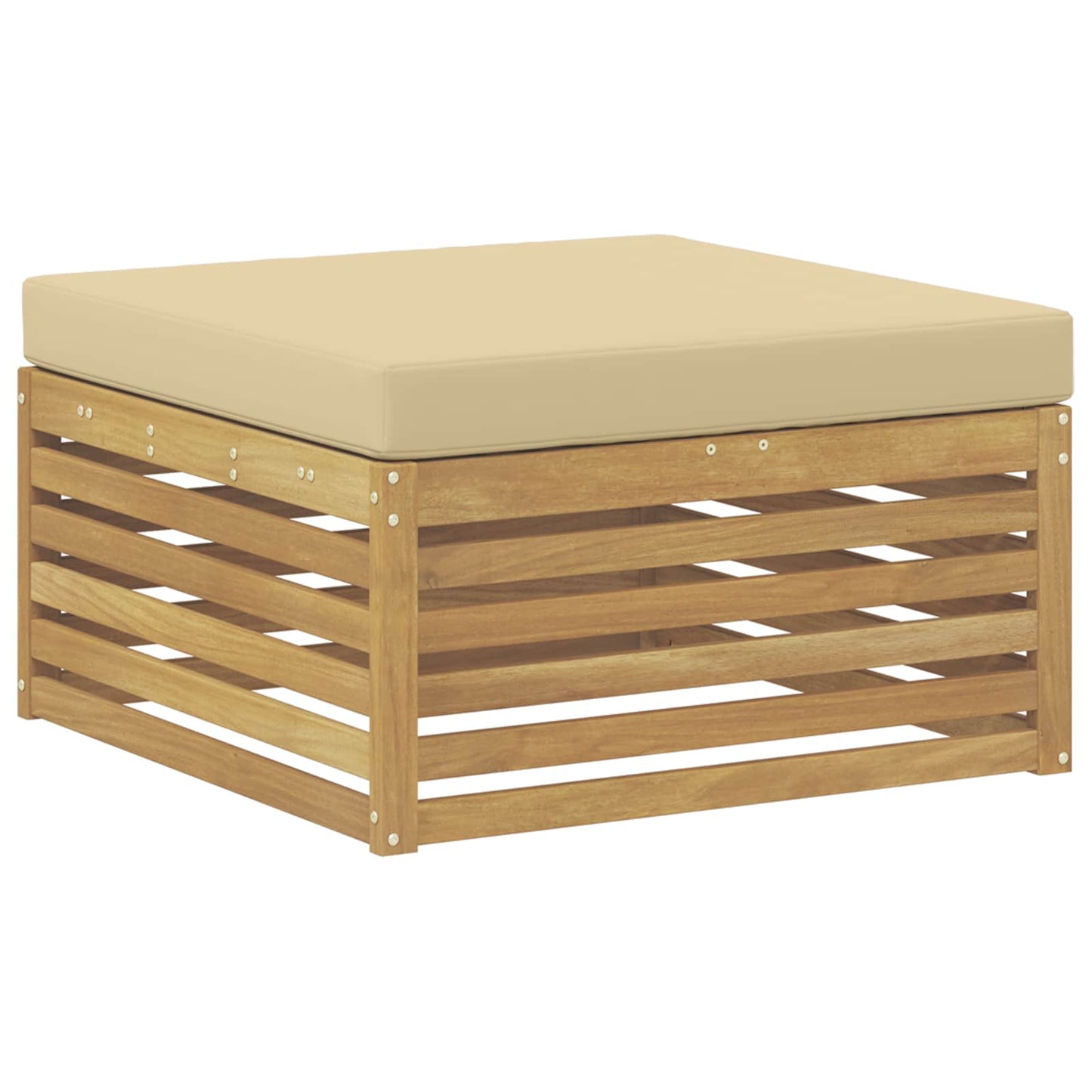 Buiten bankenset 8 pcs Wit en Beige Massief Acaciahout