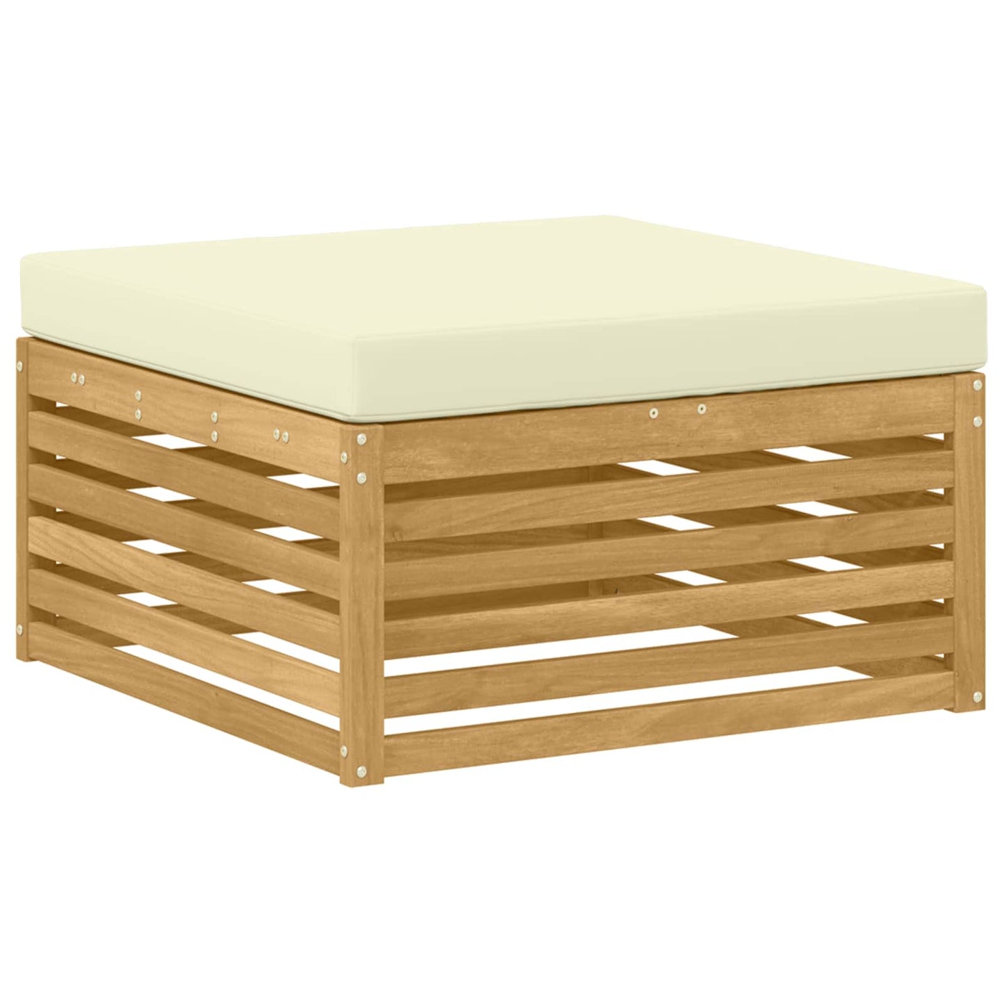 Buiten bankenset 9 pcs Wit en crèmekleurig Massief Acaciahout