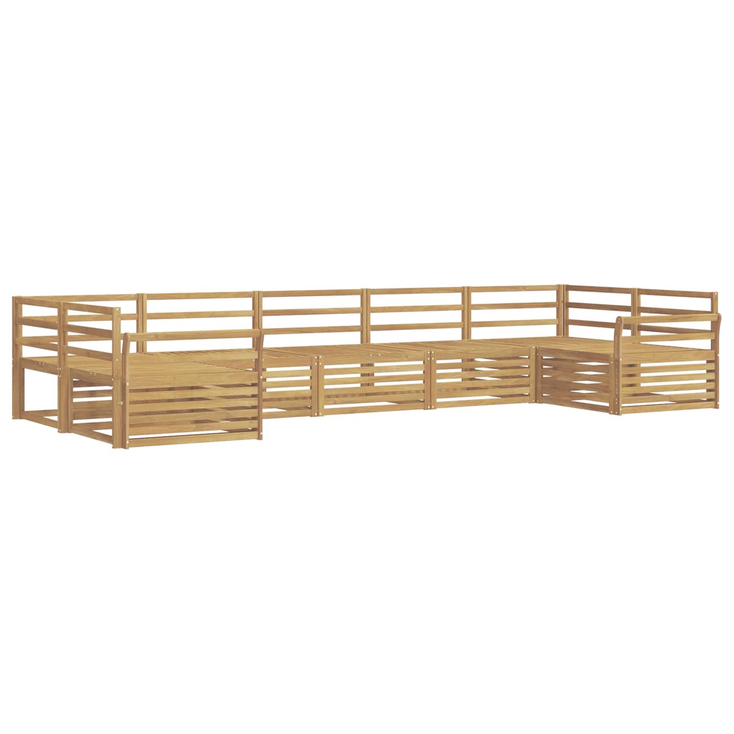 Buiten bankenset 7 pcs Wit Massief Acaciahout