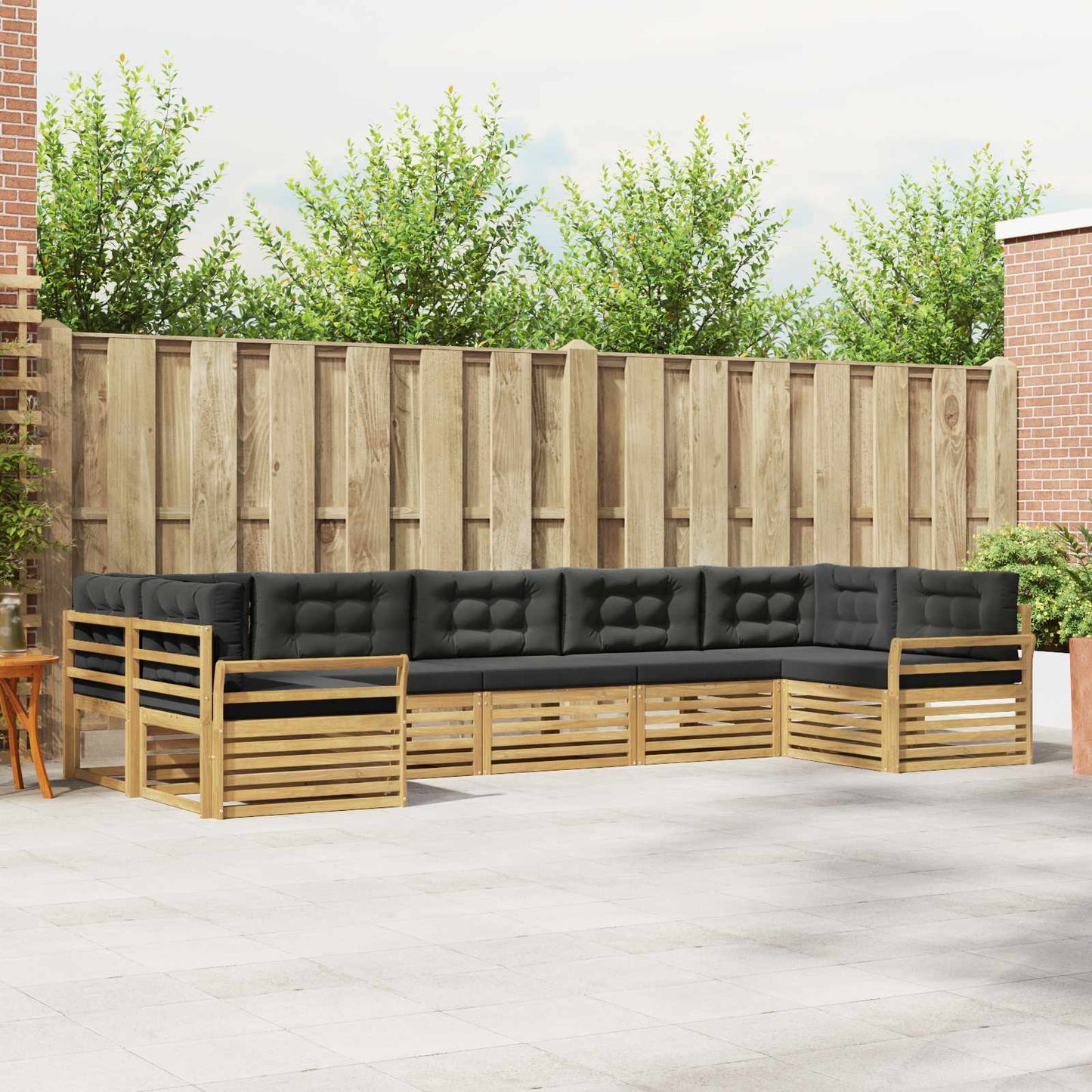 Buiten bankenset 7 pcs Wit en antracietkleurig
