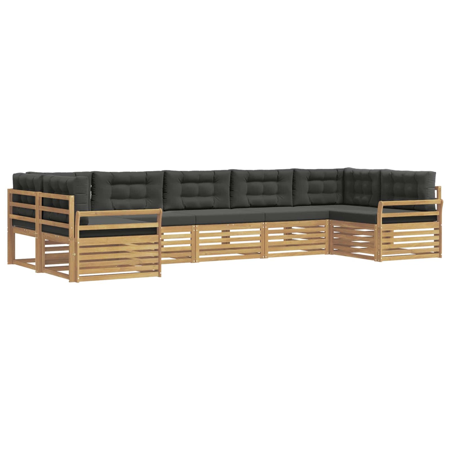 Buiten bankenset 7 pcs Wit en antracietkleurig