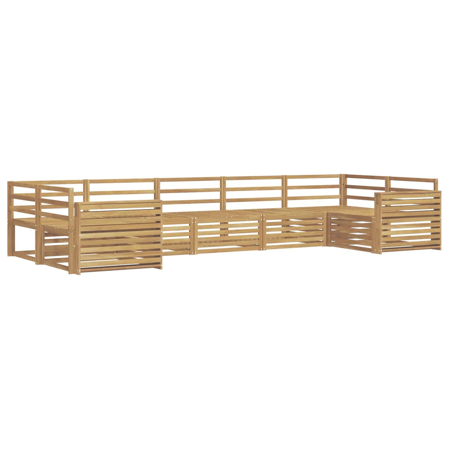 Buiten bankenset 7 pcs Wit Massief Acaciahout