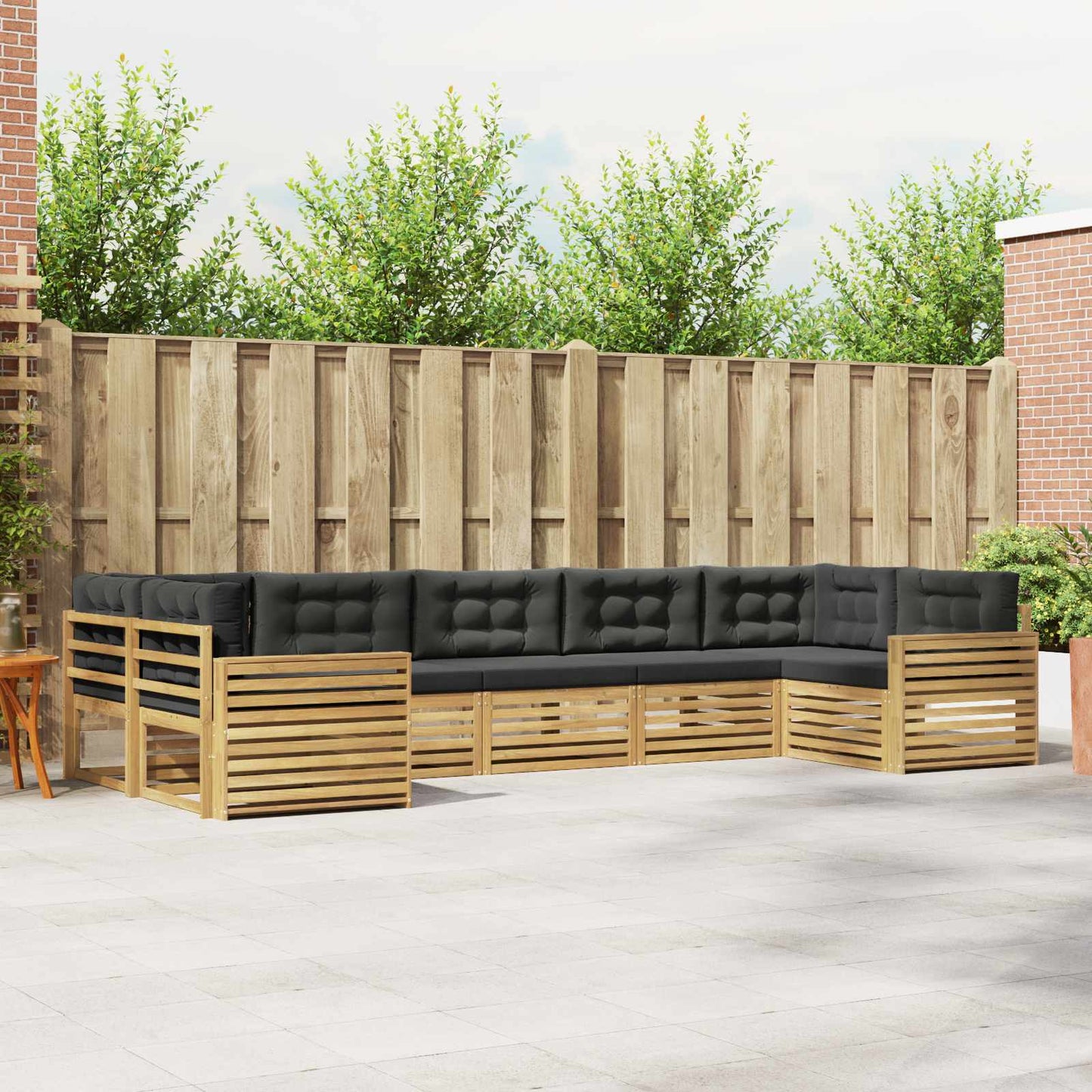 Buiten bankenset 7 pcs Wit en antracietkleurig