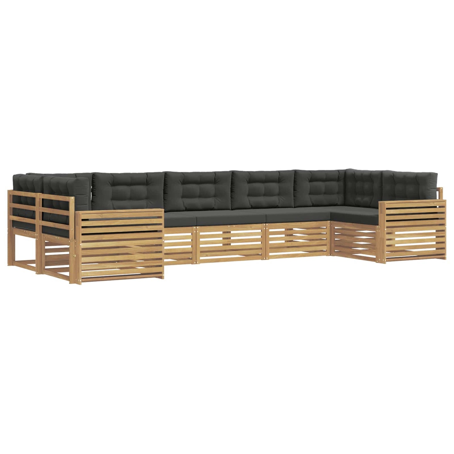 Buiten bankenset 7 pcs Wit en antracietkleurig