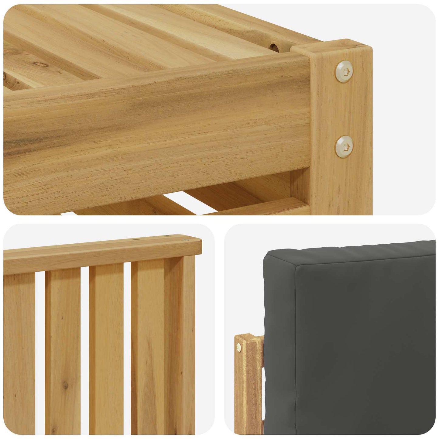 Buiten bankenset 5 pcs Wit en antracietkleurig Polyester