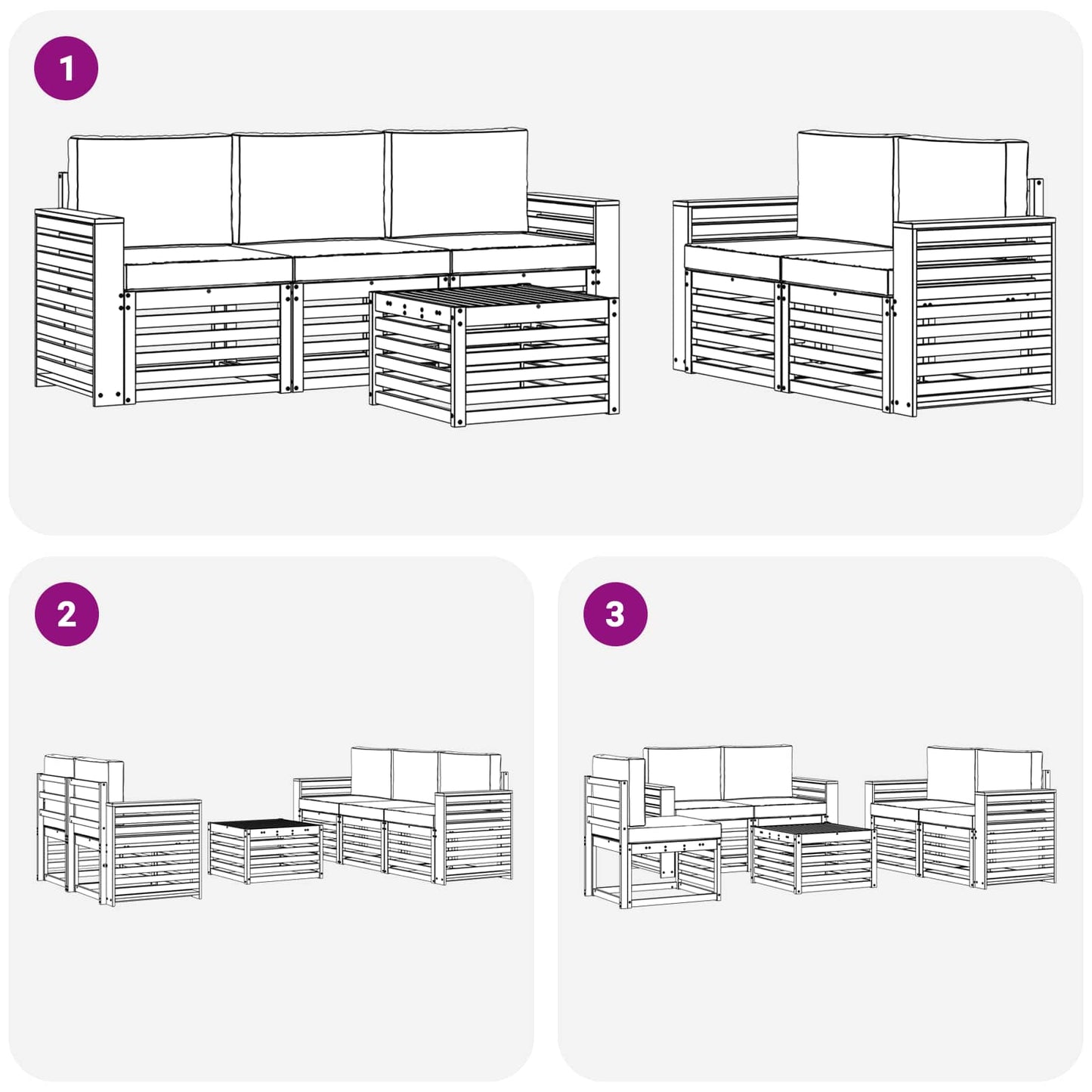 Sofa-Sets Massief Acaciahout