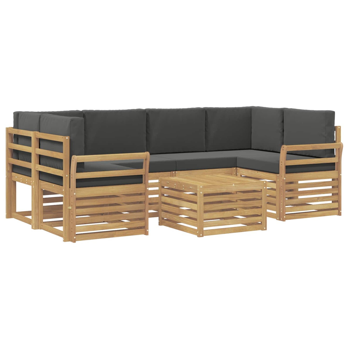 Buiten bankenset 7 pcs Wit en antracietkleurig Polyester