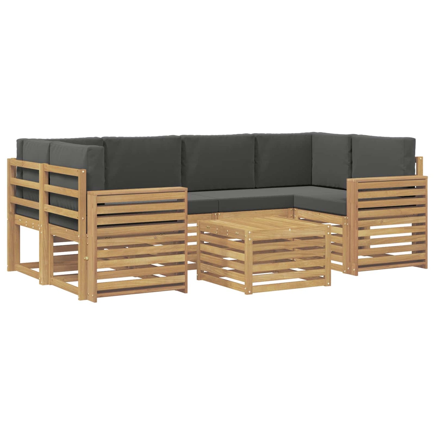 Buiten bankenset 7 pcs Wit en antracietkleurig Polyester