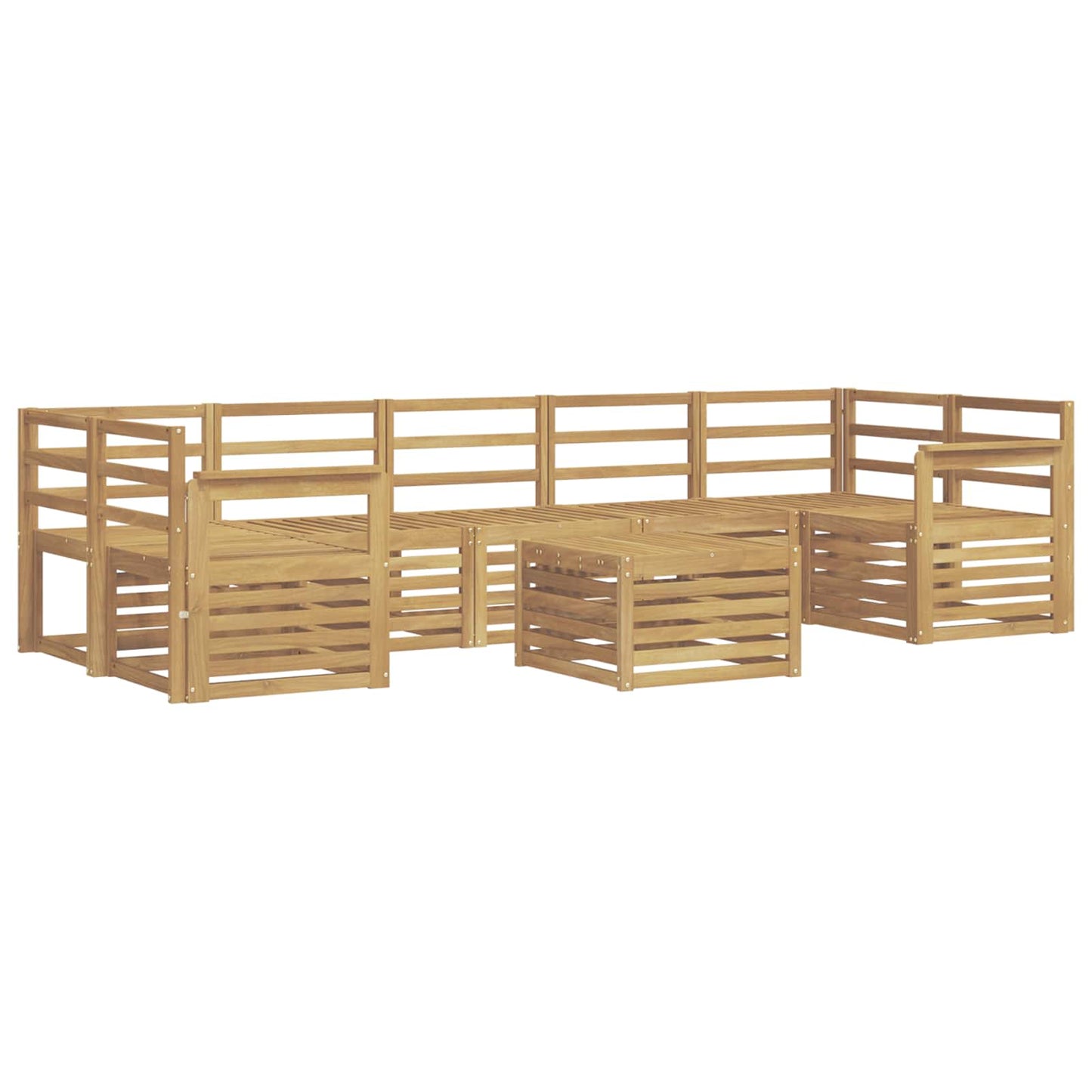 Buiten bankenset 8 pcs Wit Massief Acaciahout