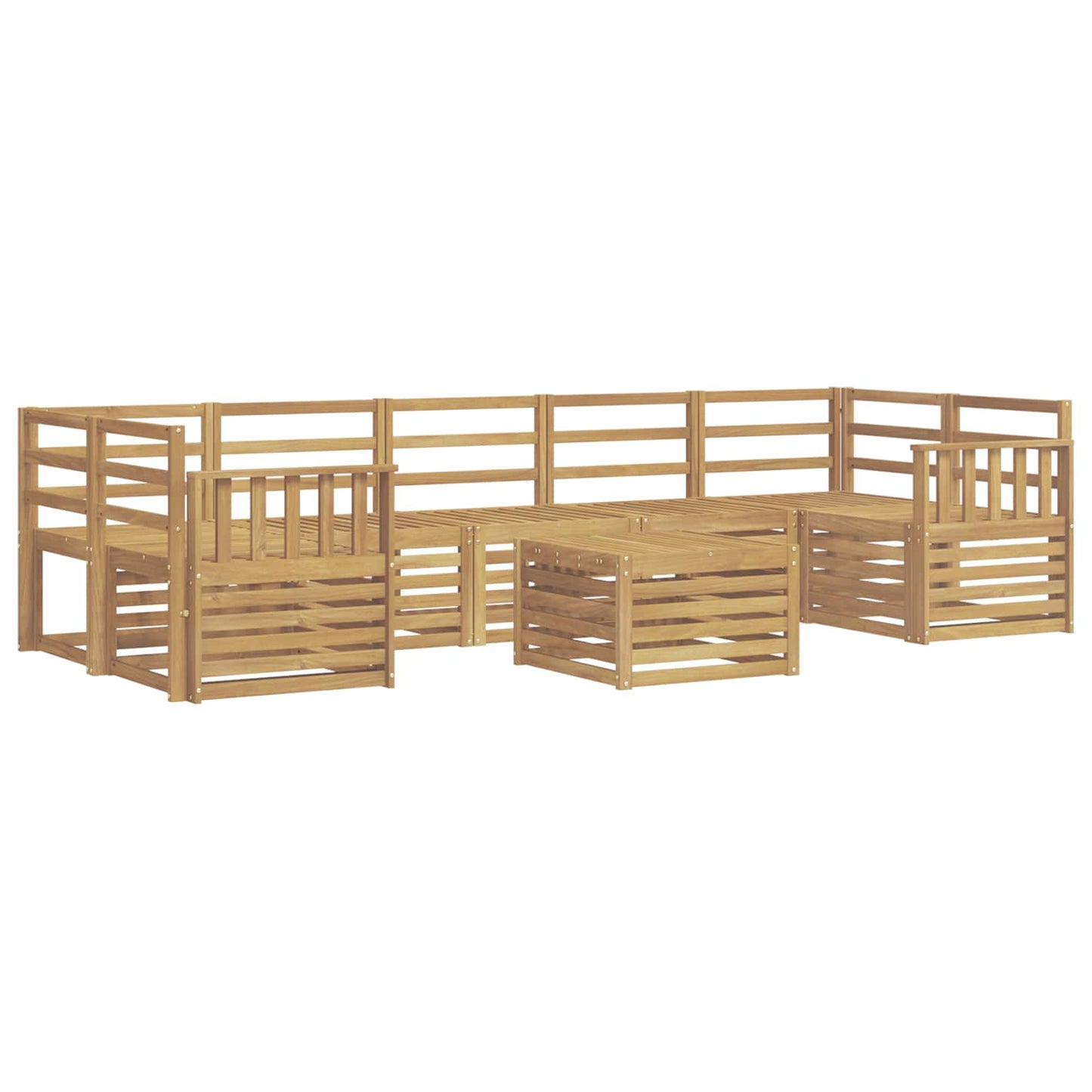 Buiten bankenset 8 pcs Wit Massief Acaciahout