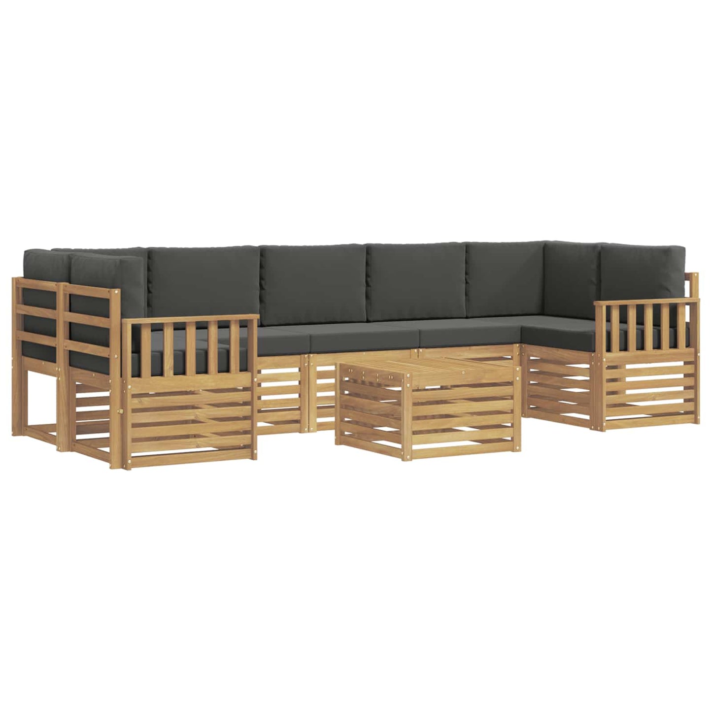 Buiten bankenset 8 pcs Wit en antracietkleurig Polyester