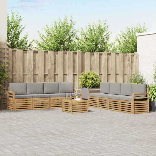 Sofa-Sets 9 pcs Wit en Lichtgrijs 59 x 59 x 37 cm Polyester is nu te koop bij PeponiXL, paradijselijk wonen!
