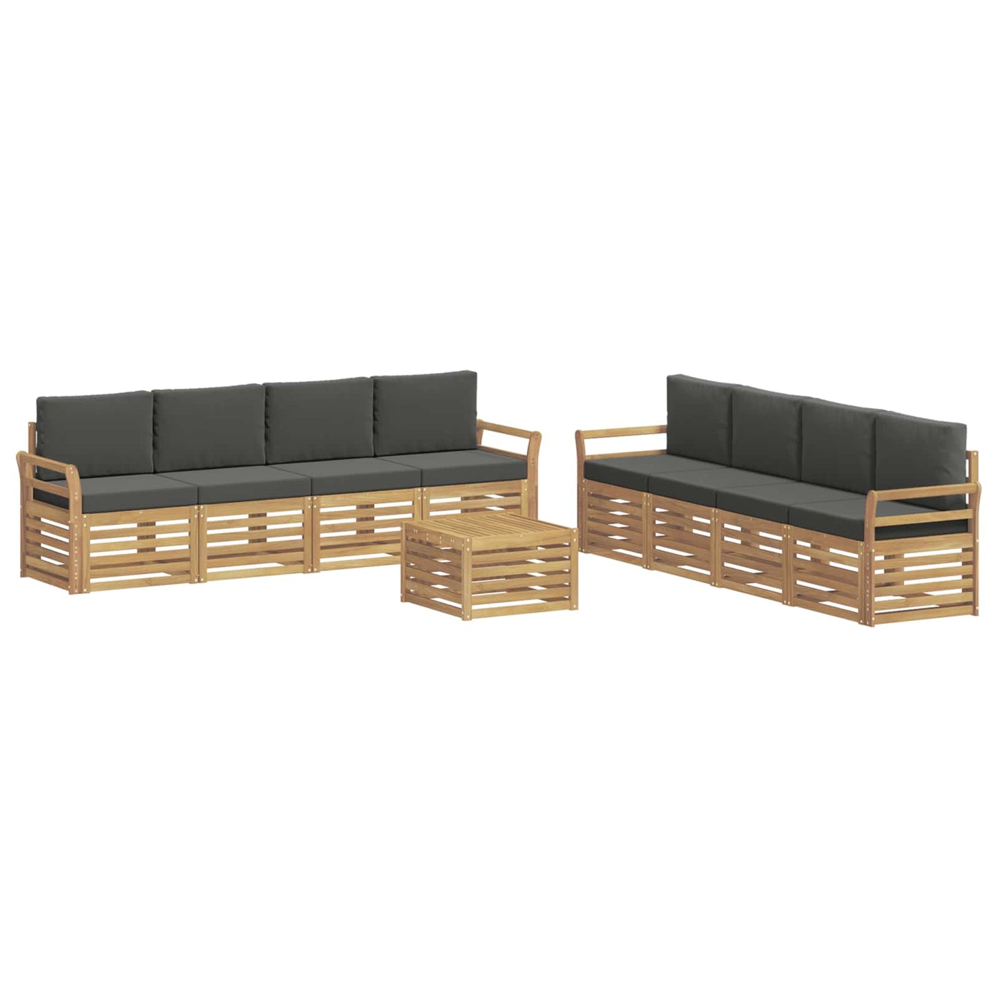 Sofa-Sets 9 pcs Wit en antracietkleurig 59 x 59 x 37 cm